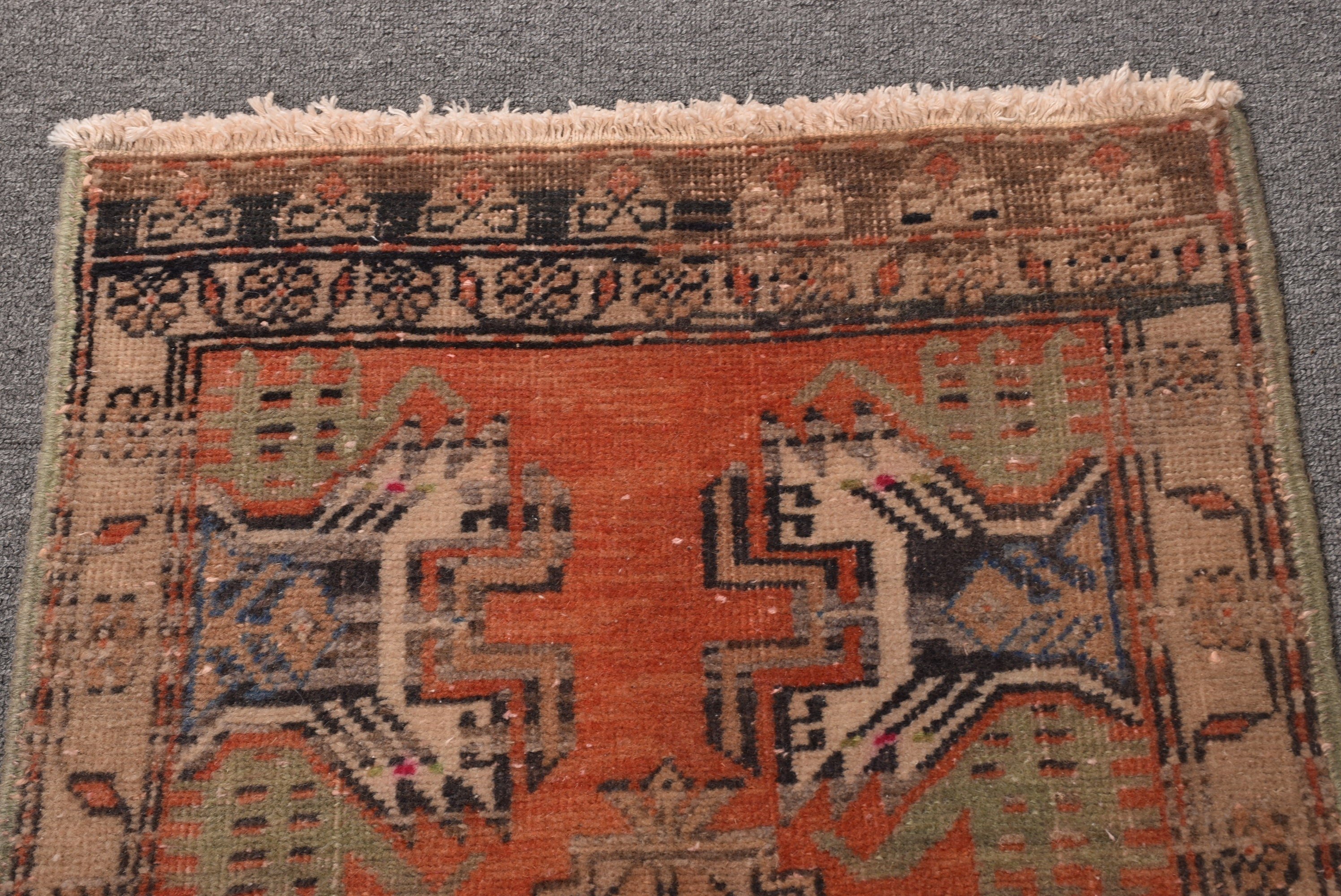 Bathroom Rugs, 1.8x3.4 ft Small Rugs, Orange Oushak Rugs, Vintage Rugs, Wall Hanging Rugs, Home Decor Rugs, Neutral Rugs, Turkish Rugs