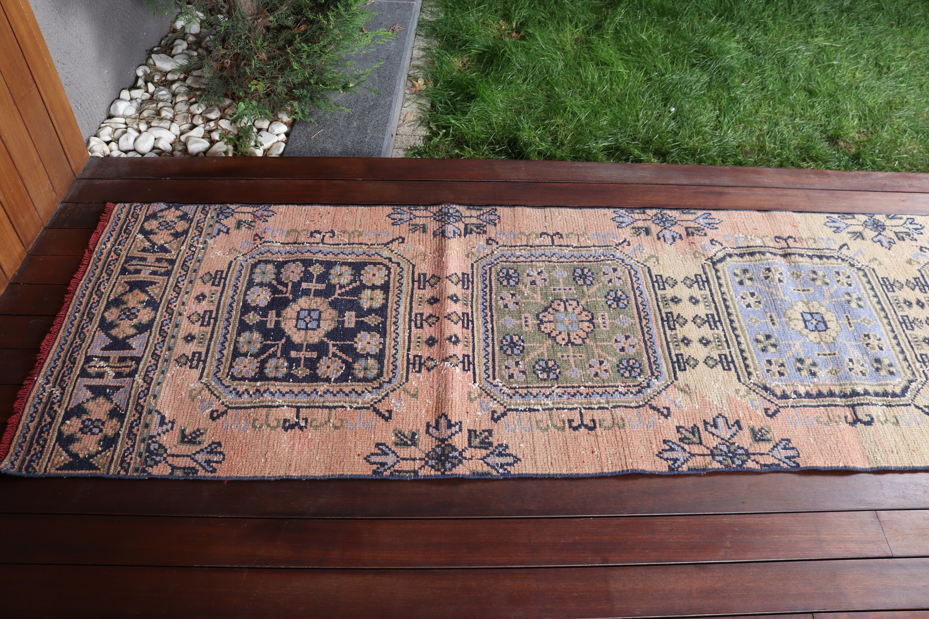 Merdiven Halısı, 2.5x10.8 ft Koşucu Halısı, Vintage Halı, Beni Ourain Koşucu Halısı, Düz Dokuma Halısı, Türk Halıları, Bej Fas Halısı, Boho Halısı