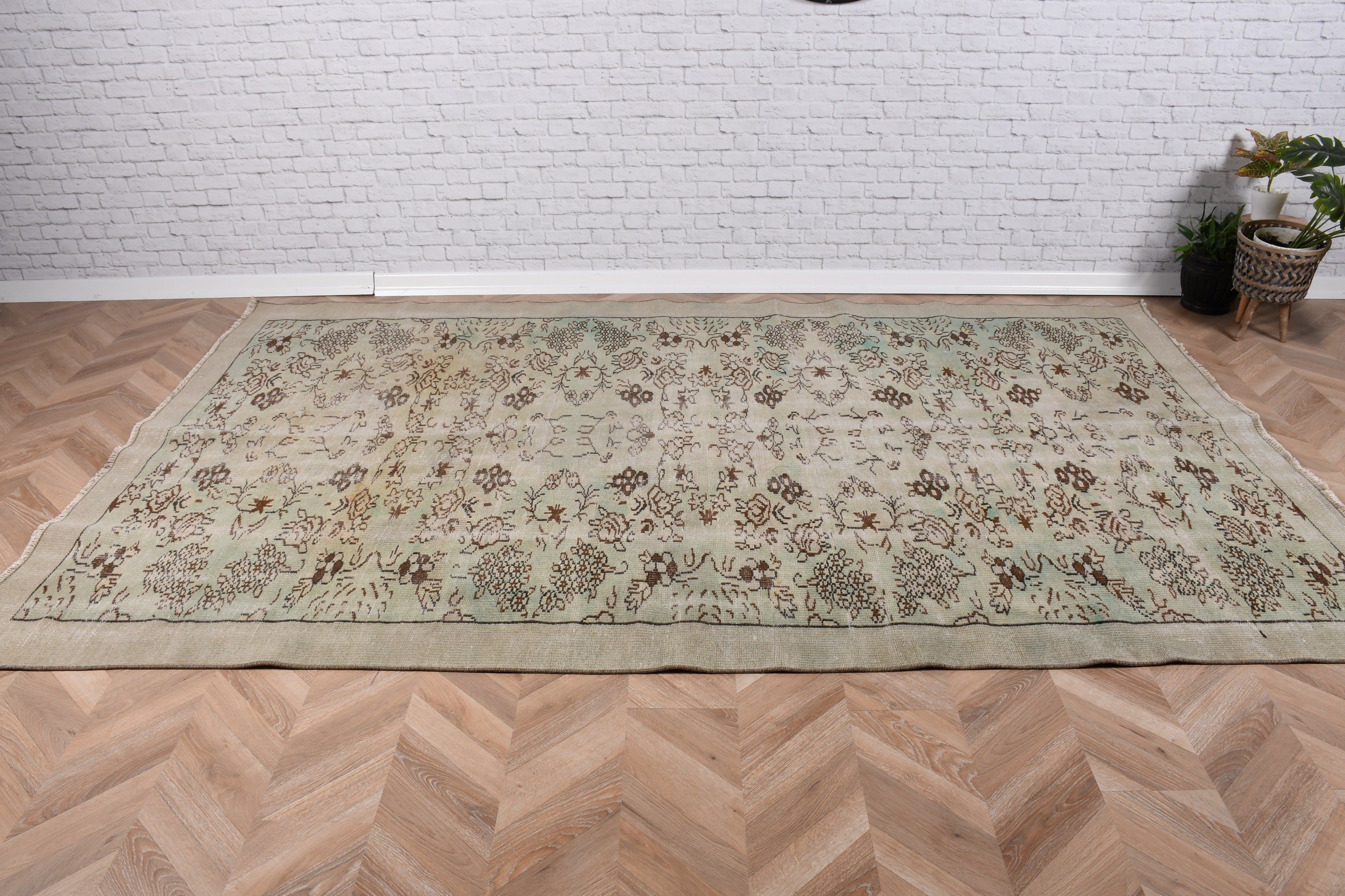 Boho Rugs, Beige Antique Rugs, 6x9.7 ft Large Rugs, Vintage Rug, Organic Rugs, Large Boho Rugs, Bedroom Rugs, Turkish Rug, Floor Rug