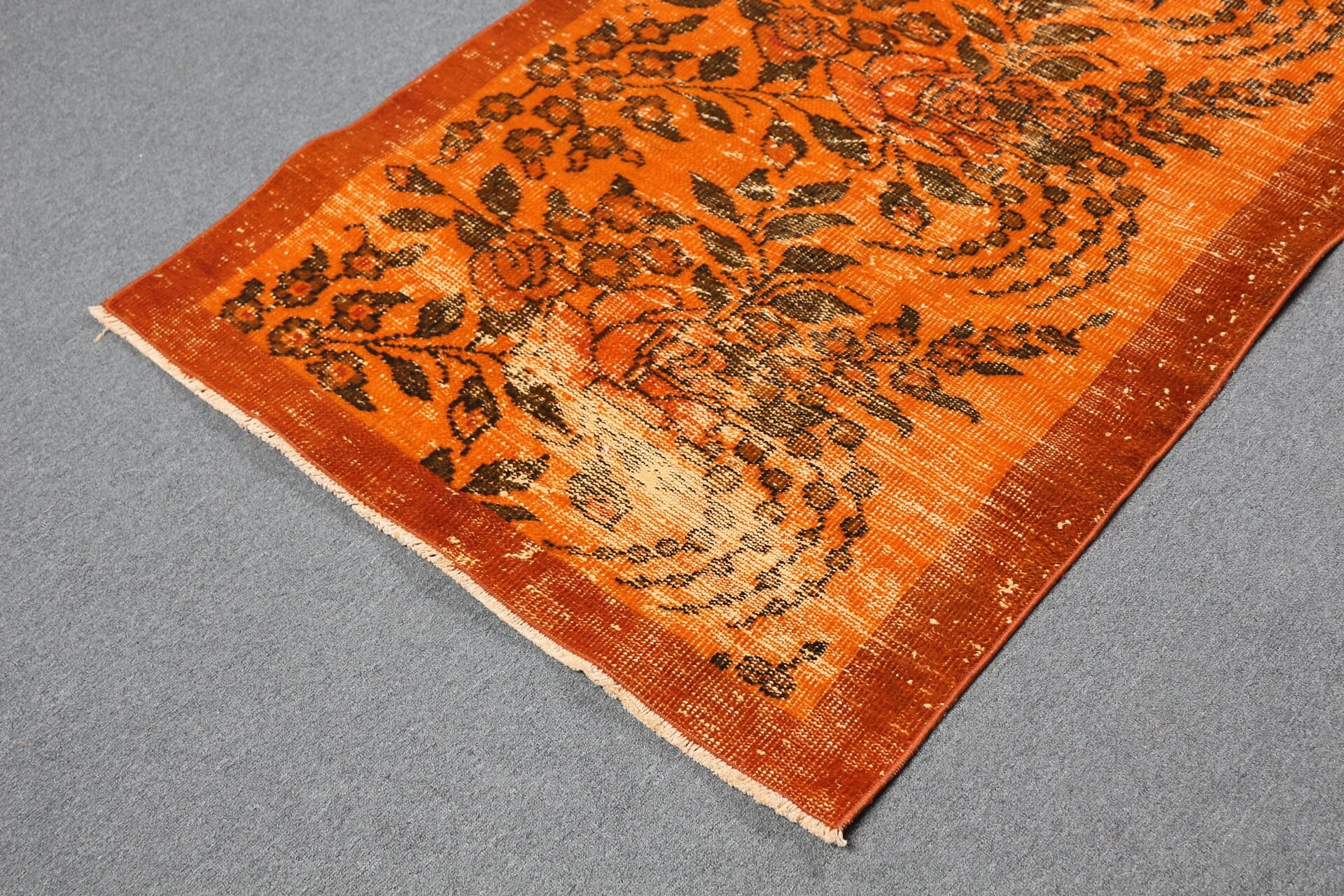 Vintage Decor Rug, Orange Wool Rugs, Vintage Rugs, Turkish Rugs, Entry Rug, Rugs for Entry, Cool Rugs, Kitchen Rug, 3.3x6 ft Accent Rug