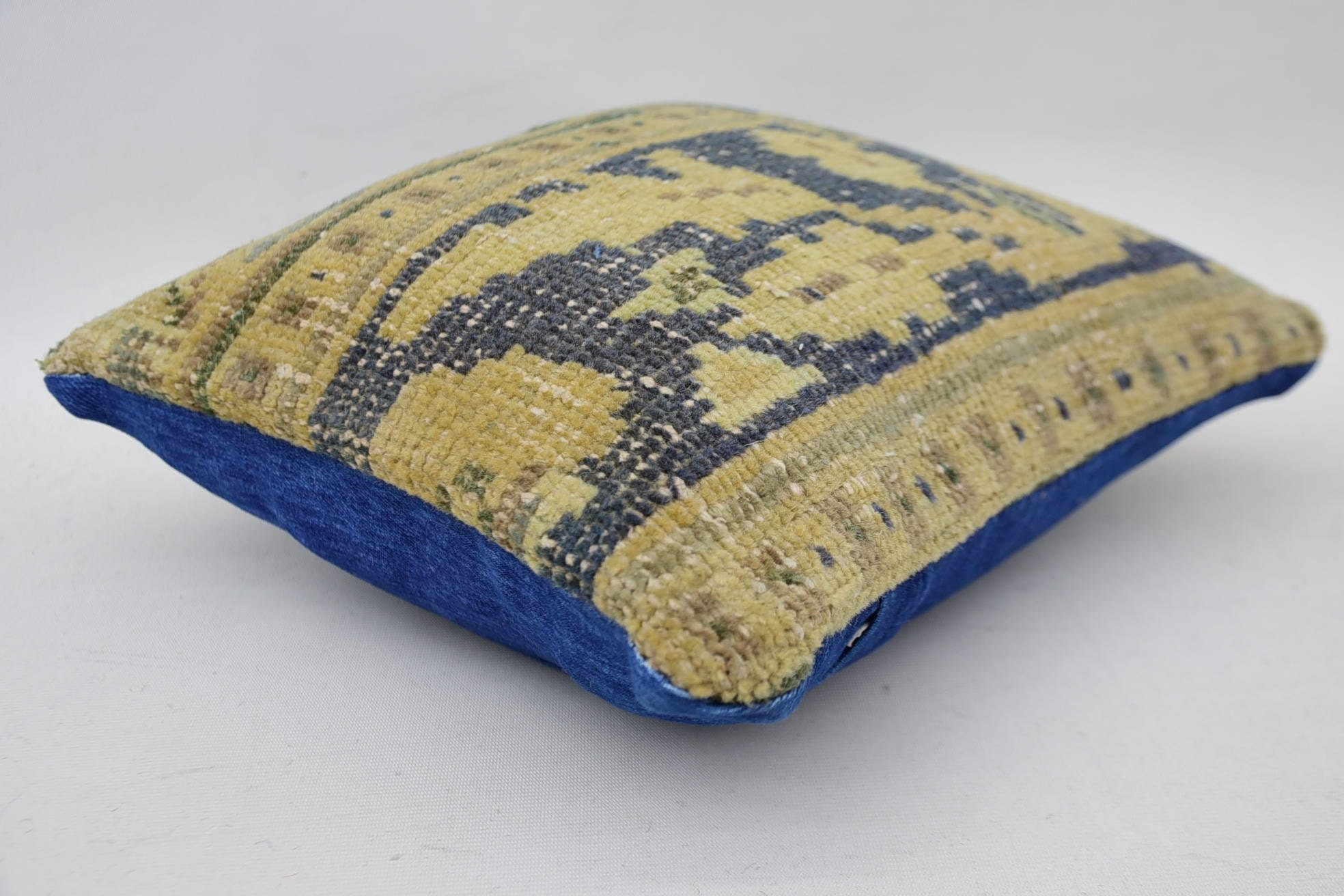 12"x12" Beige Cushion Case, Knitted Pillow Case, Throw Kilim Pillow, Vintage Kilim Pillow, Ikat Cushion Cover, Boho Pillow