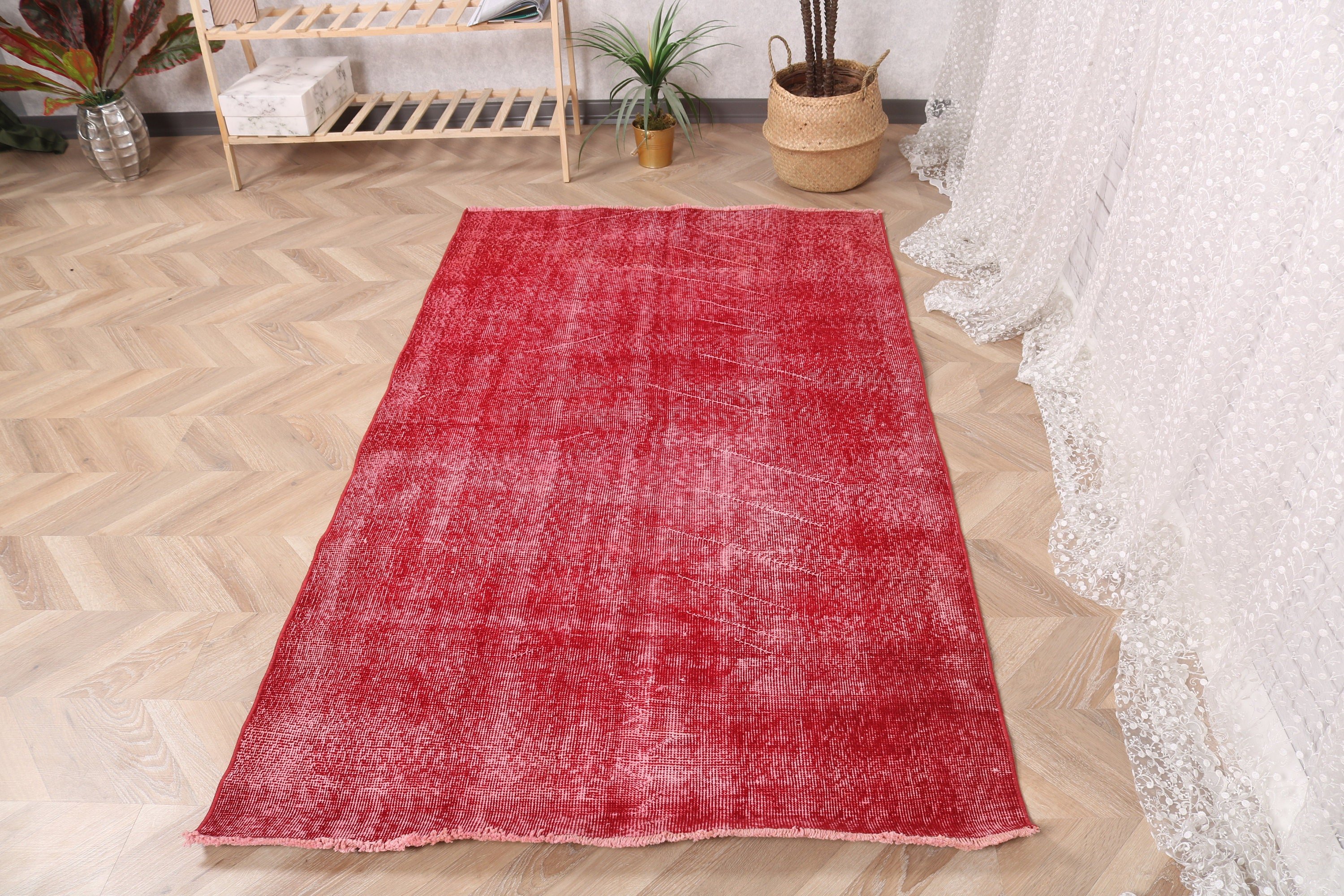 Vintage Area Rugs, 3.8x6.5 ft Area Rugs, Luxury Rugs, Red Flatweave Rugs, Wool Rug, Turkish Rugs, Vintage Rugs, Floor Rugs, Boho Area Rugs