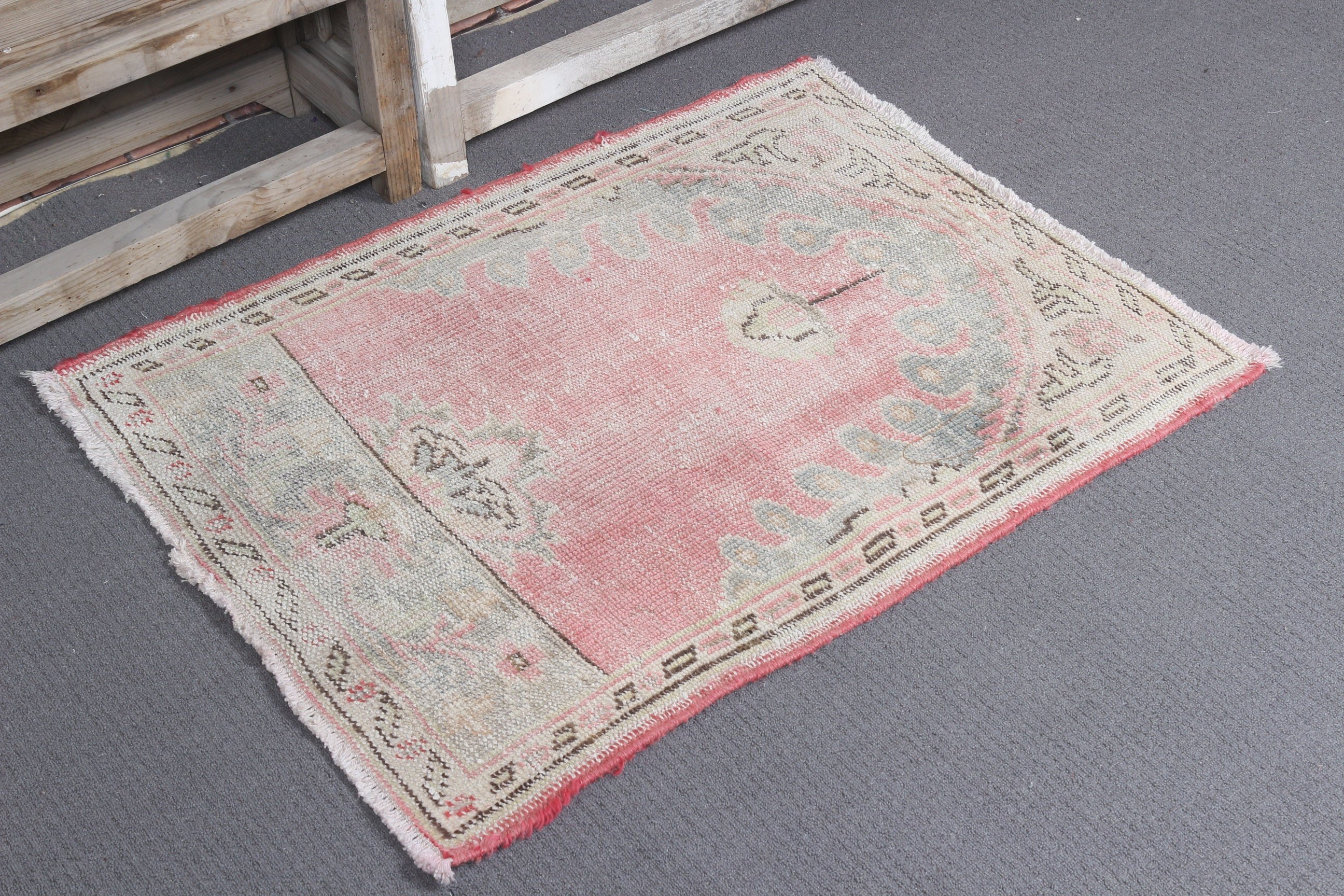 Distressed Rug, Red Bedroom Rug, Nursery Rug, Vintage Rug, 2.4x3.1 ft Small Rug, Oriental Rug, Turkish Rug, Door Mat Rugs, Anatolian Rug