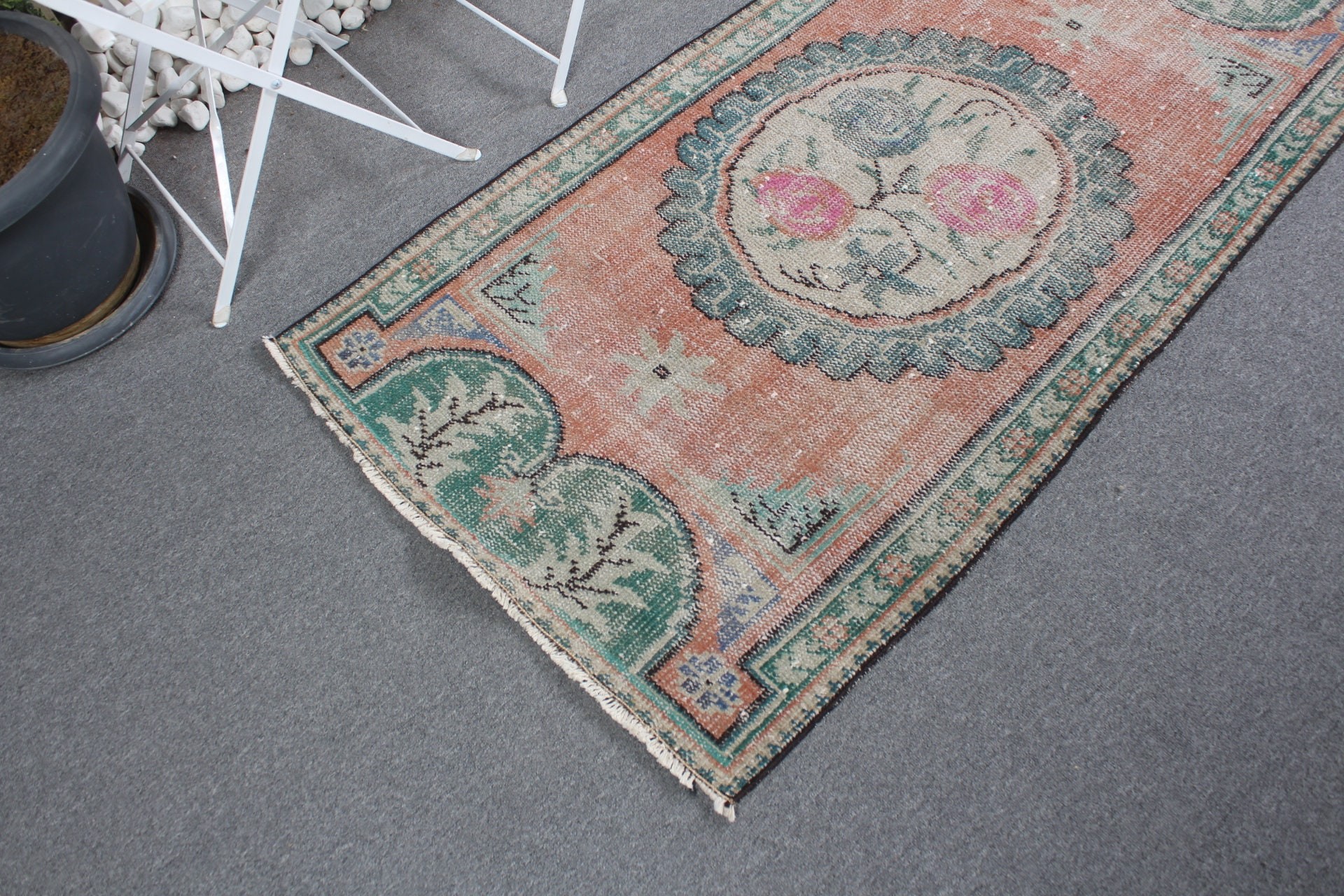 Vintage Rug, Rugs for Bath, Turkish Rug, Bathroom Rugs, Orange Cool Rug, Home Decor Rug, 2.7x5 ft Small Rugs, Anatolian Rug, Kitchen Rug