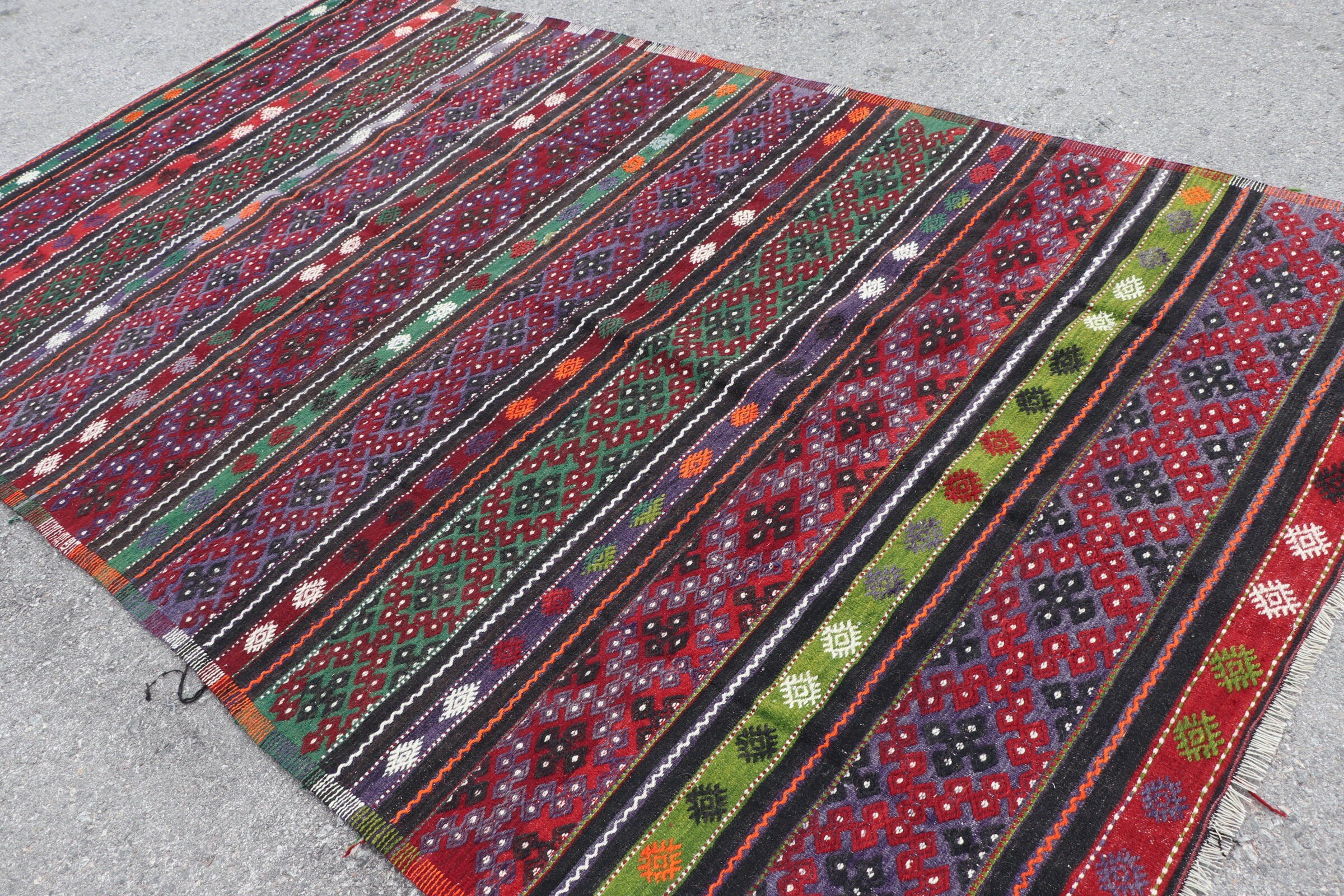 Dekoratif Halılar, Anadolu Halısı, Oturma Odası Halısı, Vintage Halı, Yer Halısı, Türk Halısı, 6x10.5 ft Büyük Halı, Kilim, Kırmızı Yün Halı, Salon Halıları