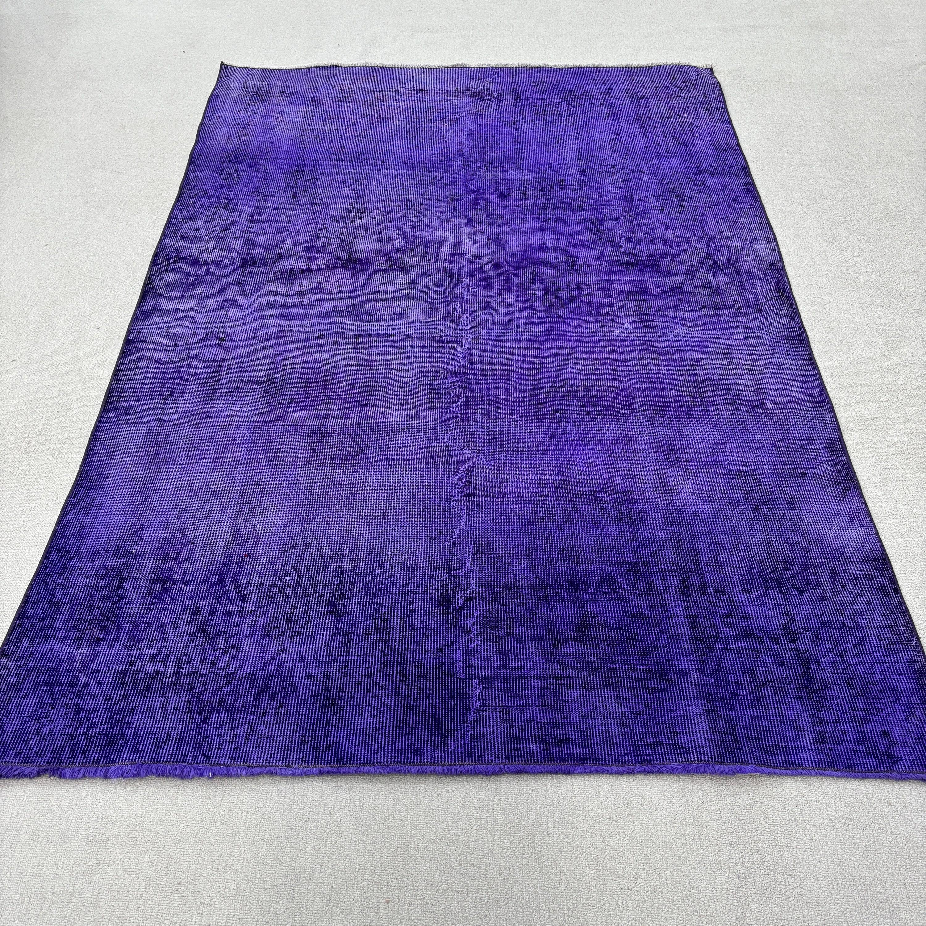 Handwoven Rugs, Turkish Rugs, 4.5x6.5 ft Area Rugs, Vintage Rugs, Turkey Rug, Purple Floor Rugs, Geometric Rugs, Bedroom Rugs, Nursery Rugs