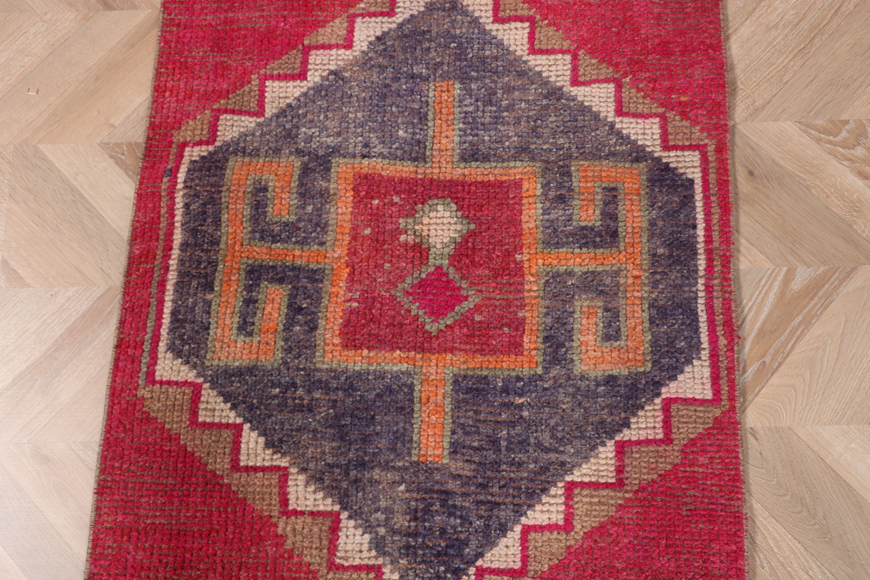 Vintage Halılar, Türk Halısı, Anadolu Halıları, Mutfak Halıları, Pembe Modern Halılar, 2.4x11.1 ft Runner Halısı, Beni Ourain Runner Halısı, Yatak Odası Halısı