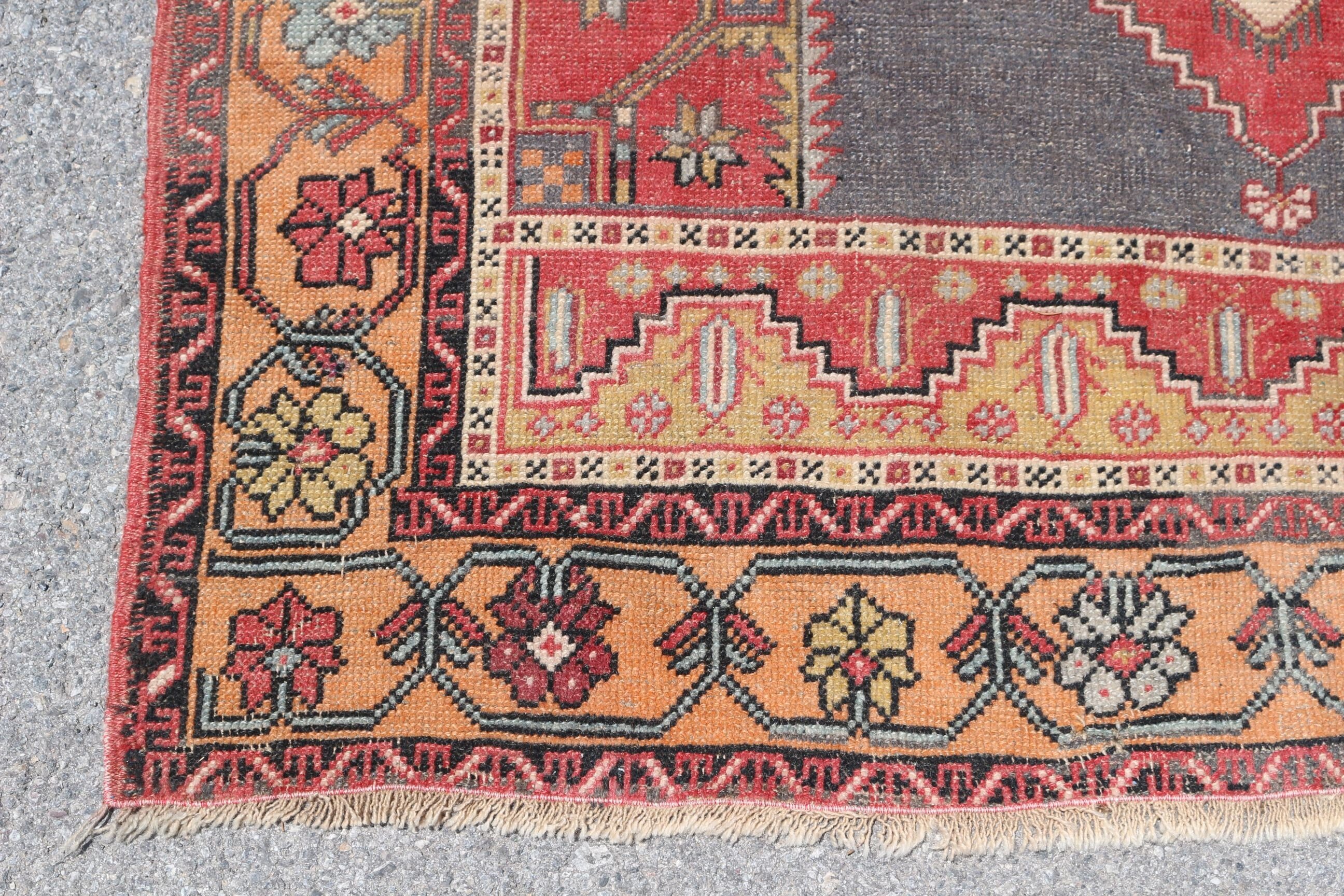 Vintage Rug, Moroccan Rug, Wool Rug, Rugs for Living Room, Turkish Rug, Pastel Rug, Red Anatolian Rug, 4.5x7.4 ft Area Rugs, Nursery Rug