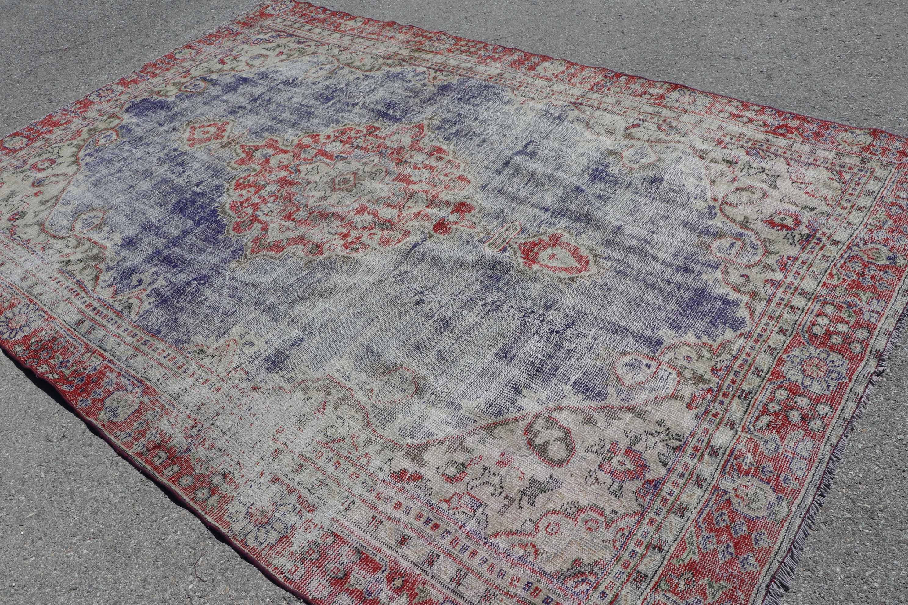 Saloon Rug, Red Moroccan Rugs, Antique Rug, 6.8x10.5 ft Oversize Rug, Turkish Rug, Vintage Rug, Anatolian Rug, Ethnic Rug, Dining Room Rug