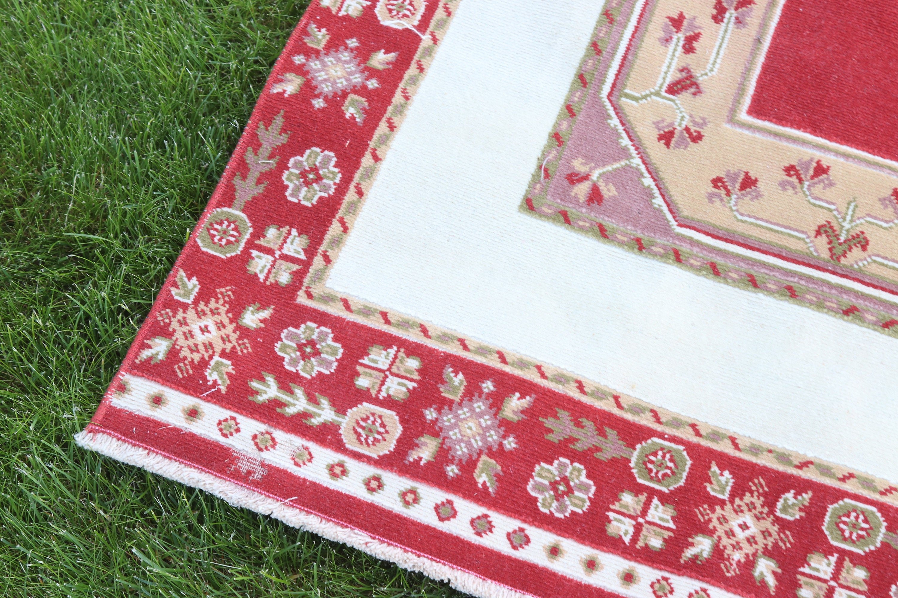 Nursery Rugs, Wool Rugs, Turkish Rugs, 3.2x5.5 ft Accent Rugs, Red Oriental Rugs, Neutral Rug, Rugs for Boho Accent, Vintage Rug