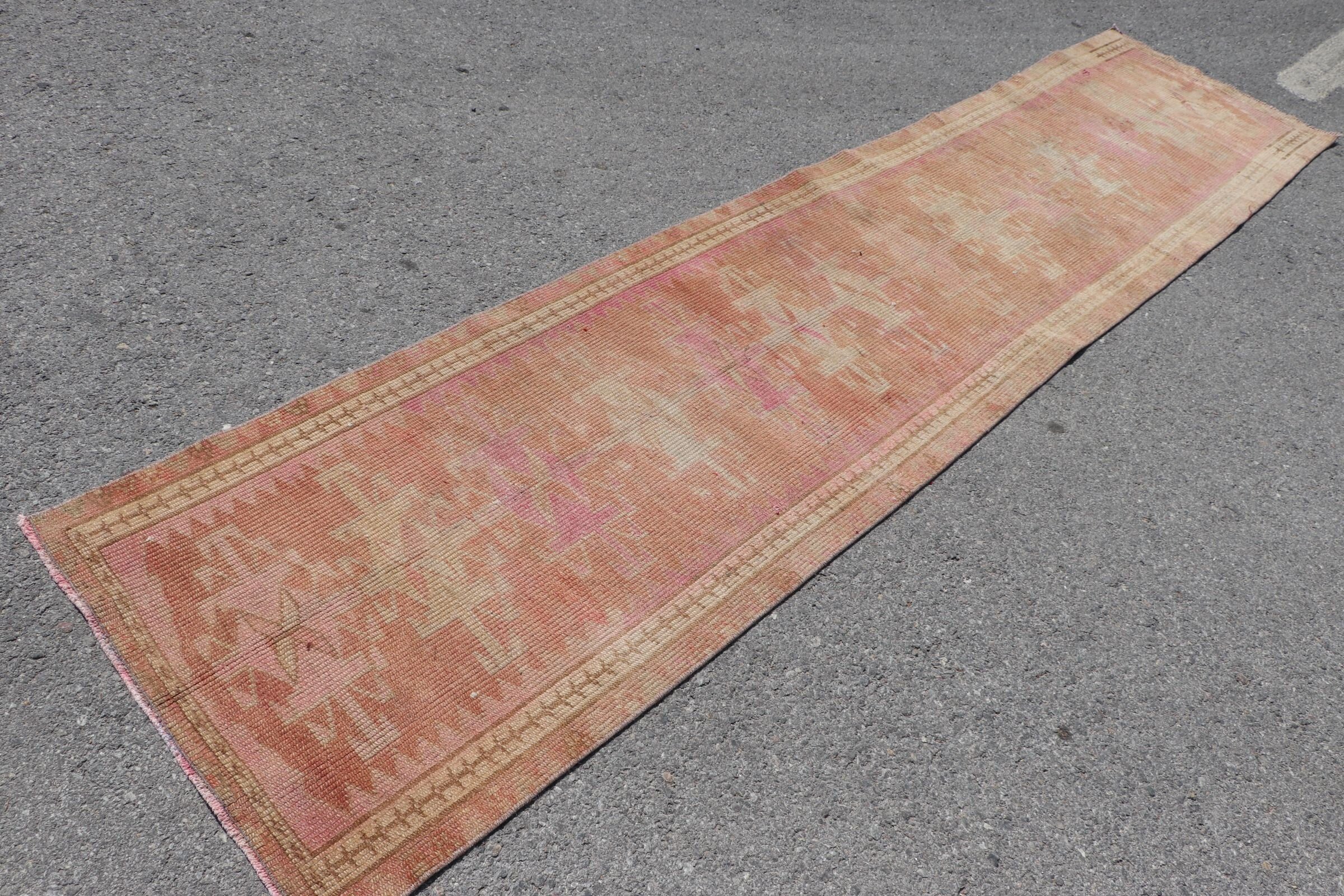 Kitchen Rug, Rugs for Stair, Oushak Rug, Turkish Rug, Beige Oriental Rug, Corridor Rug, Floor Rugs, 2.5x11.2 ft Runner Rug, Vintage Rug