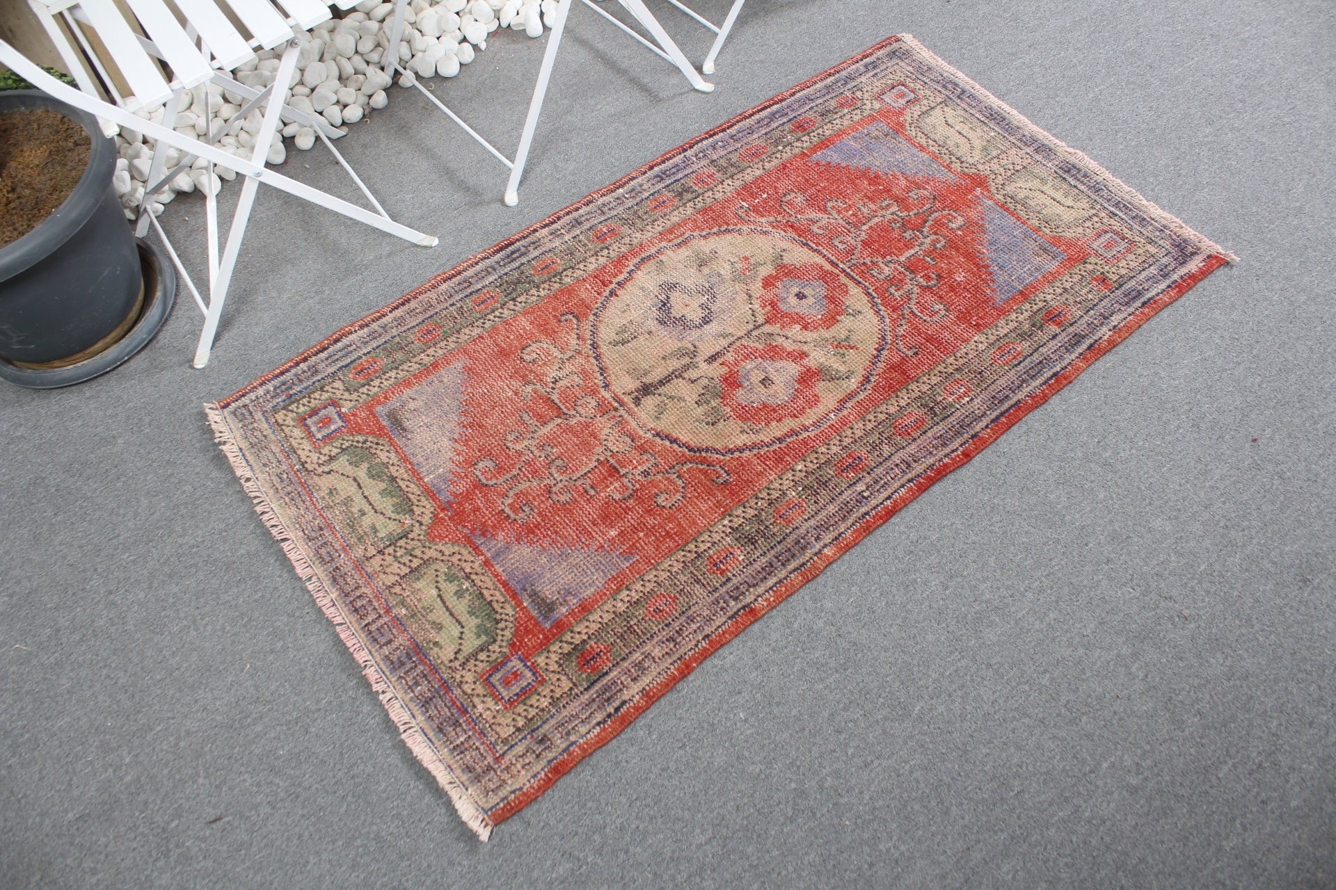 Door Mat Rug, Oriental Rug, Rugs for Door Mat, Vintage Rug, Turkish Rug, 2.6x4.6 ft Small Rug, Kitchen Rugs, Red Floor Rugs, Bedroom Rugs