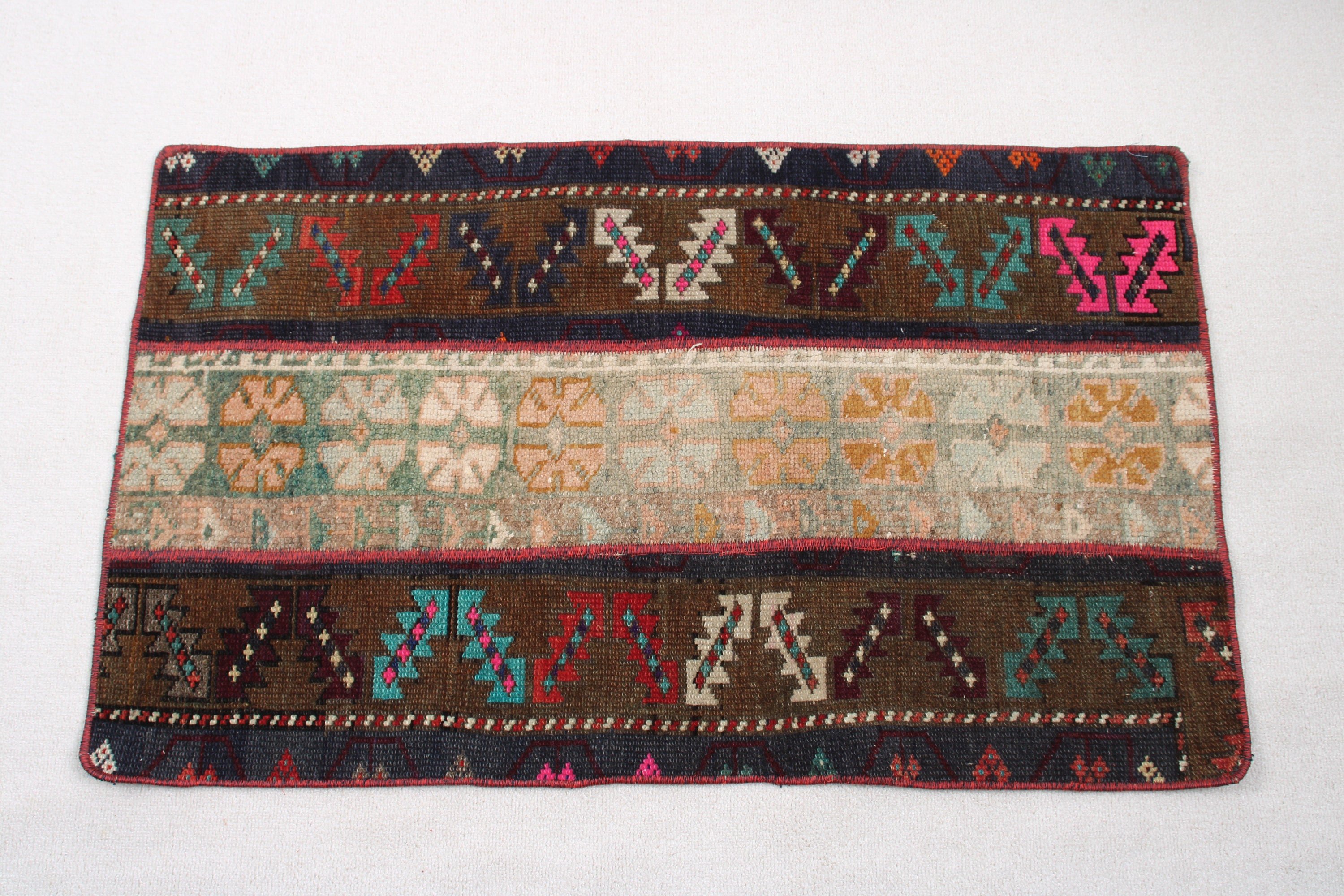 Bath Rugs, Kitchen Rug, 1.9x3.2 ft Small Rugs, Vintage Rugs, Turkish Rug, Modern Rug, Door Mat Rug, Brown Geometric Rug, Rugs for Nursery