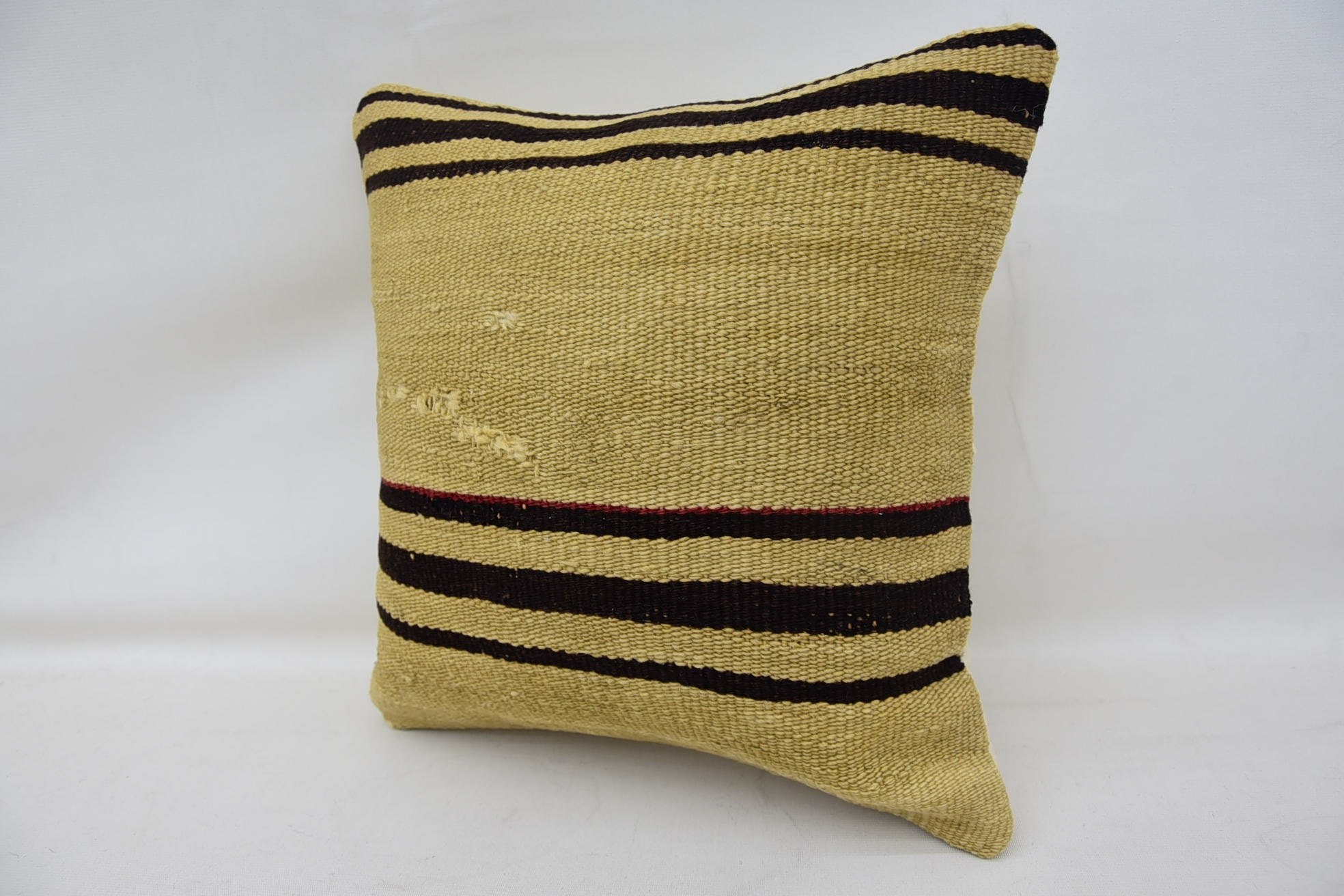 Gift Pillow, Handmade Kilim Cushion, Ethnical Kilim Rug Pillow, Couch Cushion, Handmade Throw Pillow Case, 14"x14" Beige Cushion