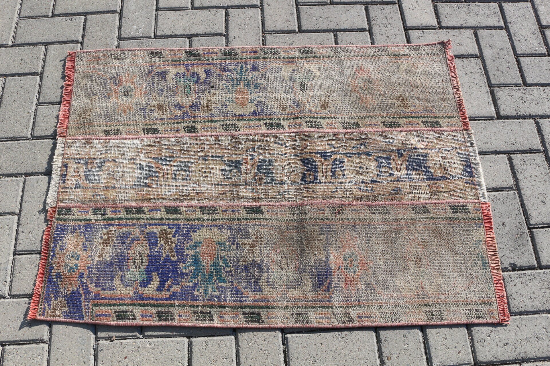 2.5x3.4 ft Small Rug, Entry Rug, Car Mat Rugs, Blue Home Decor Rug, Rugs for Entry, Vintage Rug, Moroccan Rug, Turkish Rugs, Floor Rug