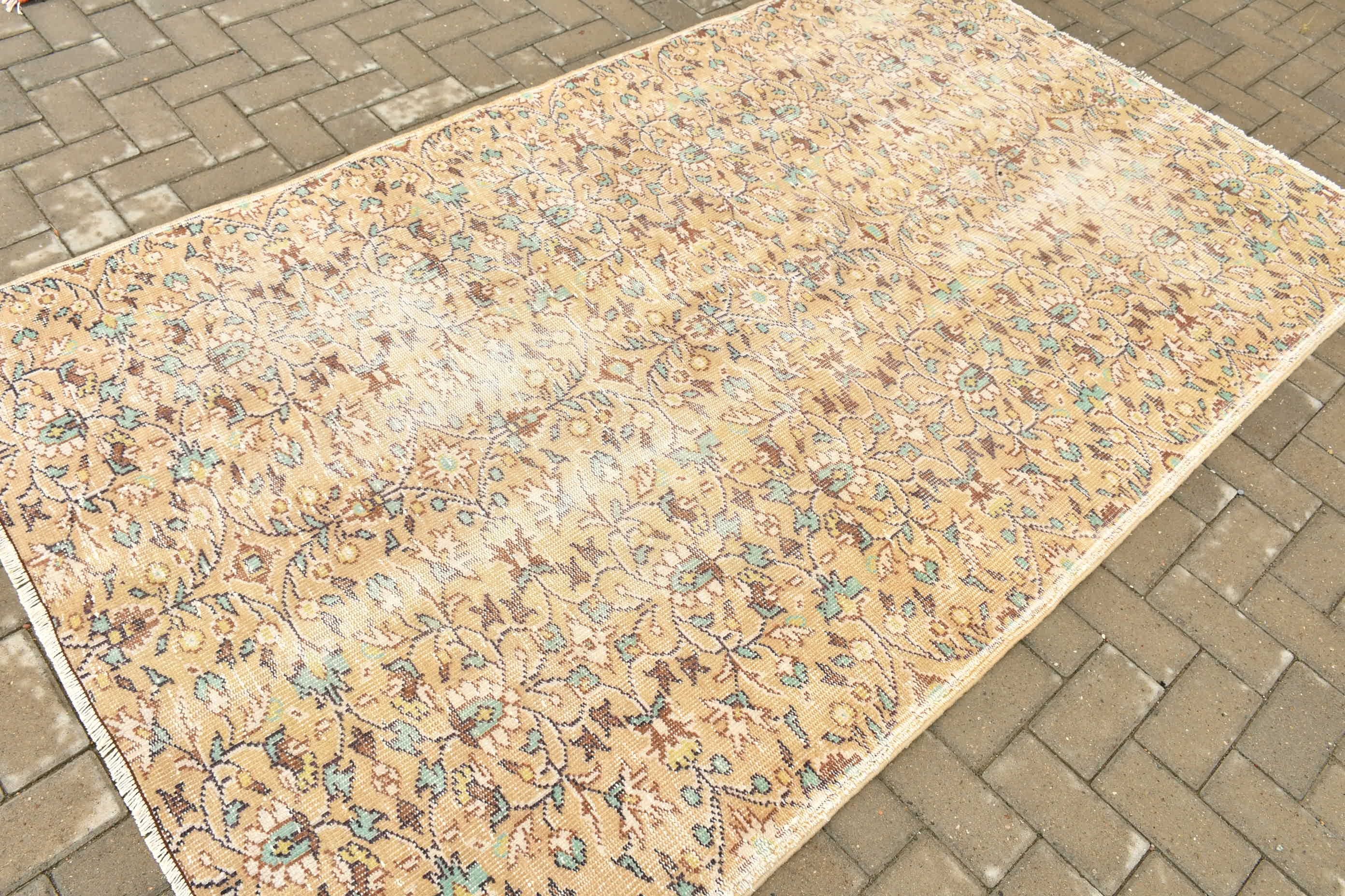 Ev Dekorasyonu Halıları, Bej Oryantal Halı, Alan Kilimleri, Oturma Odası Halısı, Vintage Halı, 4.7x8 ft Alan Halısı, Anadolu Halısı, Yer Halısı, Türk Halısı