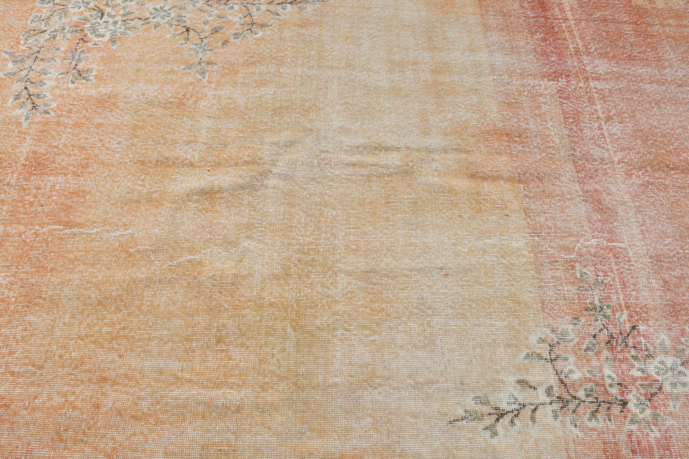 Living Room Rug, Turkish Rug, Pastel Rugs, Orange Oriental Rug, 5.6x8.7 ft Large Rug, Bedroom Rugs, Vintage Rug, Wool Rugs