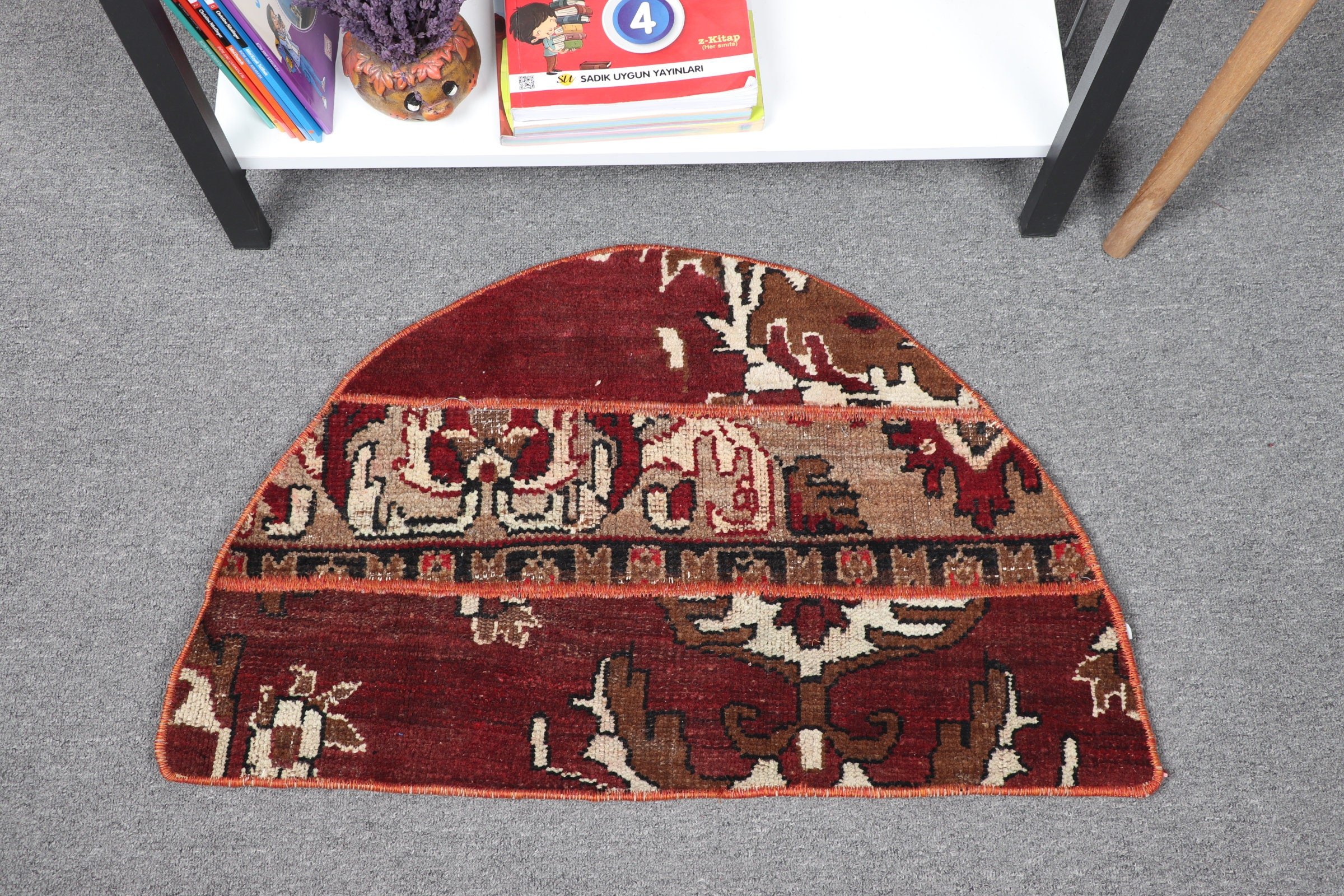 Wall Hanging Rugs, Turkish Rug, Vintage Rug, Bedroom Rug, Nursery Rug, Red  2.5x1.5 ft Small Rug, Oriental Rug, Handmade Rug