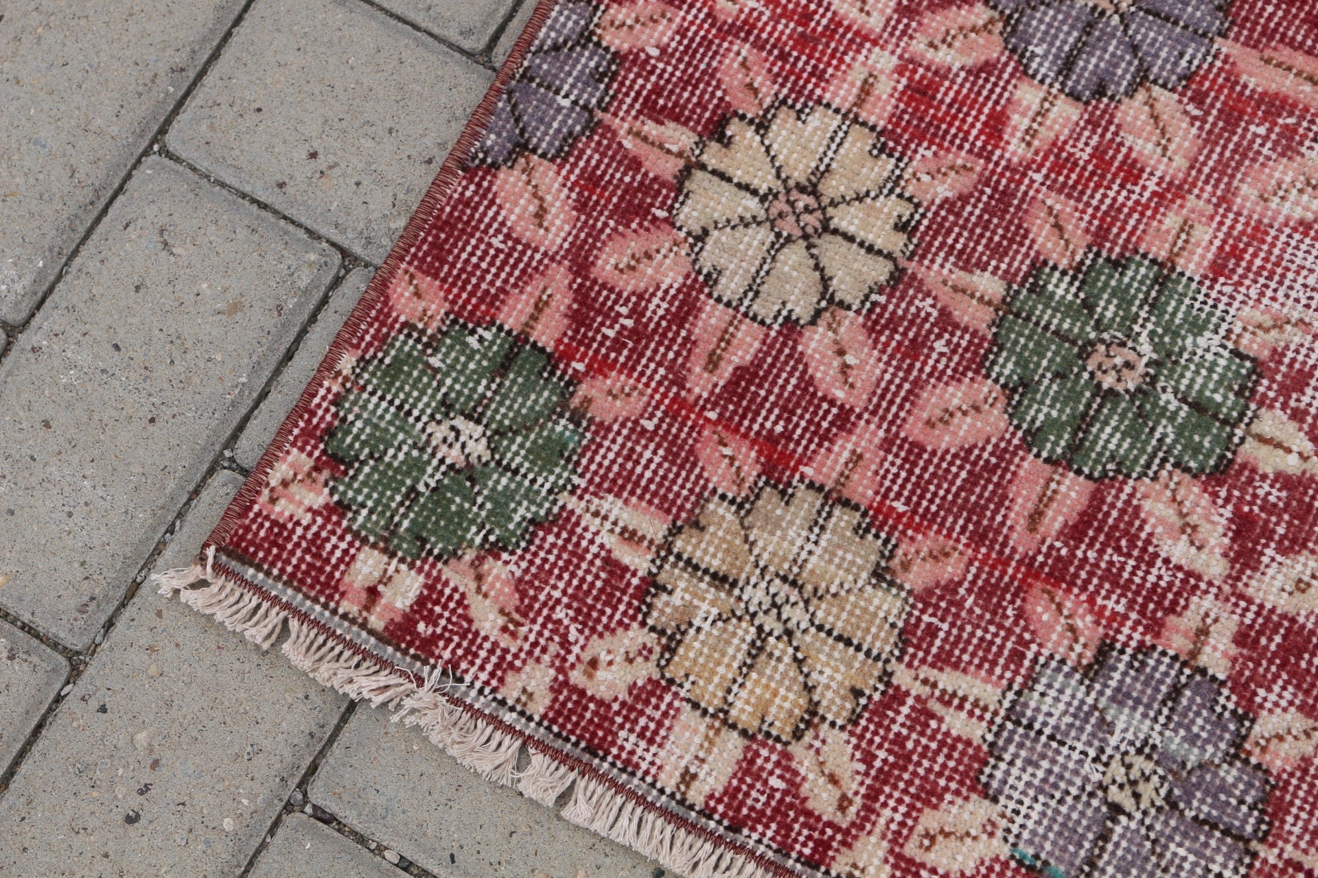 Corridor Rug, Rugs for Hallway, Anatolian Rugs, 2.2x8.7 ft Runner Rug, Turkish Rugs, Red Oushak Rug, Cool Rugs, Vintage Rug, Hallway Rug