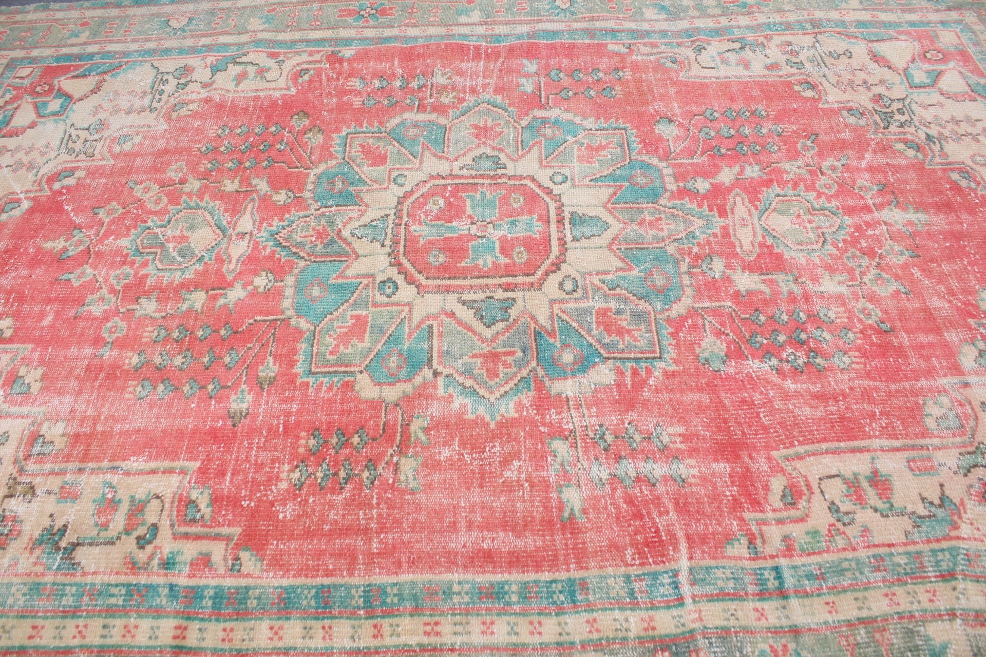 Salon Halısı, Estetik Halı, Kırmızı Mutfak Halısı, Vintage Halılar, Salon Halısı, 7.2x11.1 ft Büyük Boy Halılar, Türk Halısı, Yün Halı