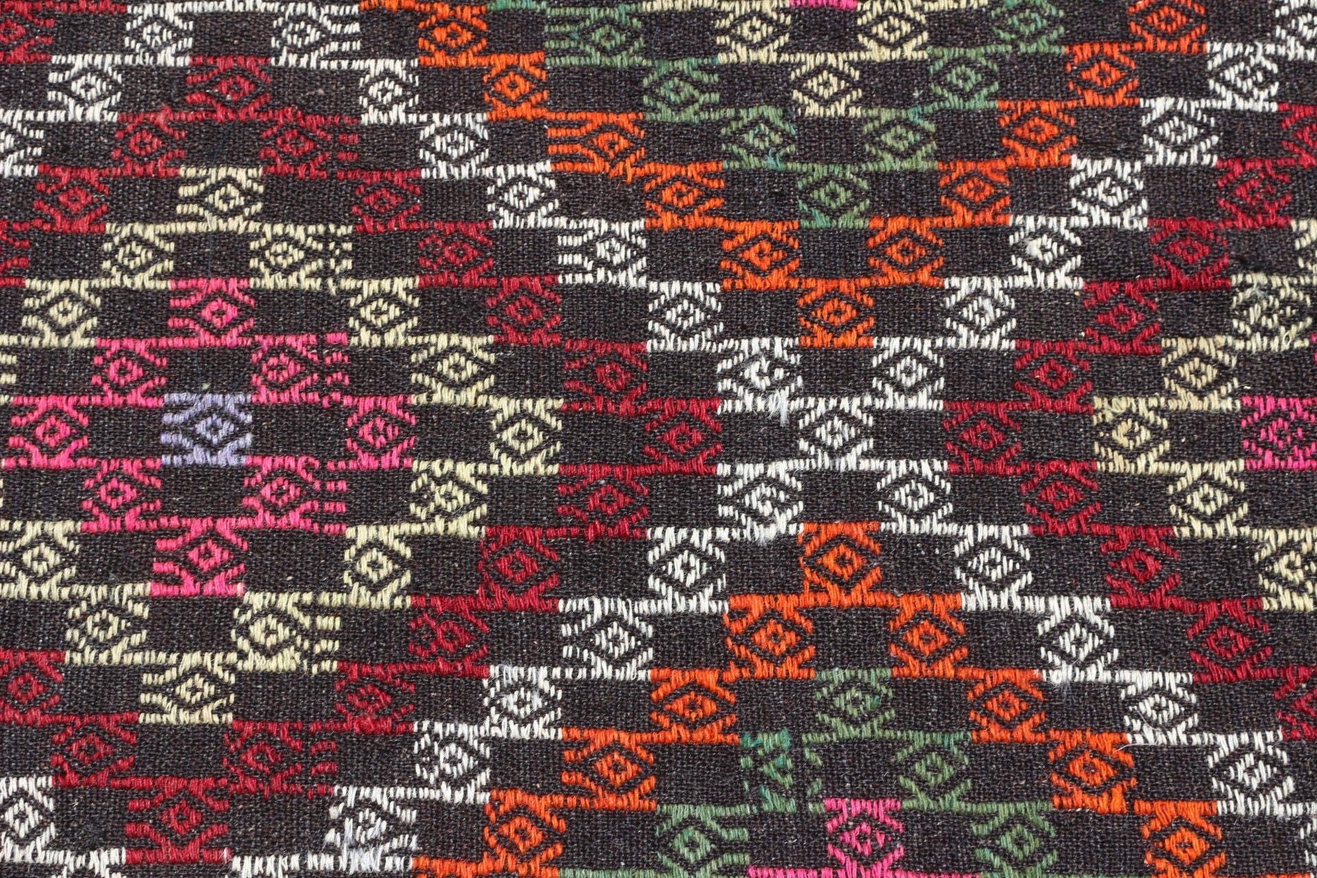 Turkish Rugs, Old Rug, Vintage Rug, Oriental Rug, 2x3.5 ft Small Rugs, Black Home Decor Rug, Kitchen Rug, Kilim, Nursery Rug
