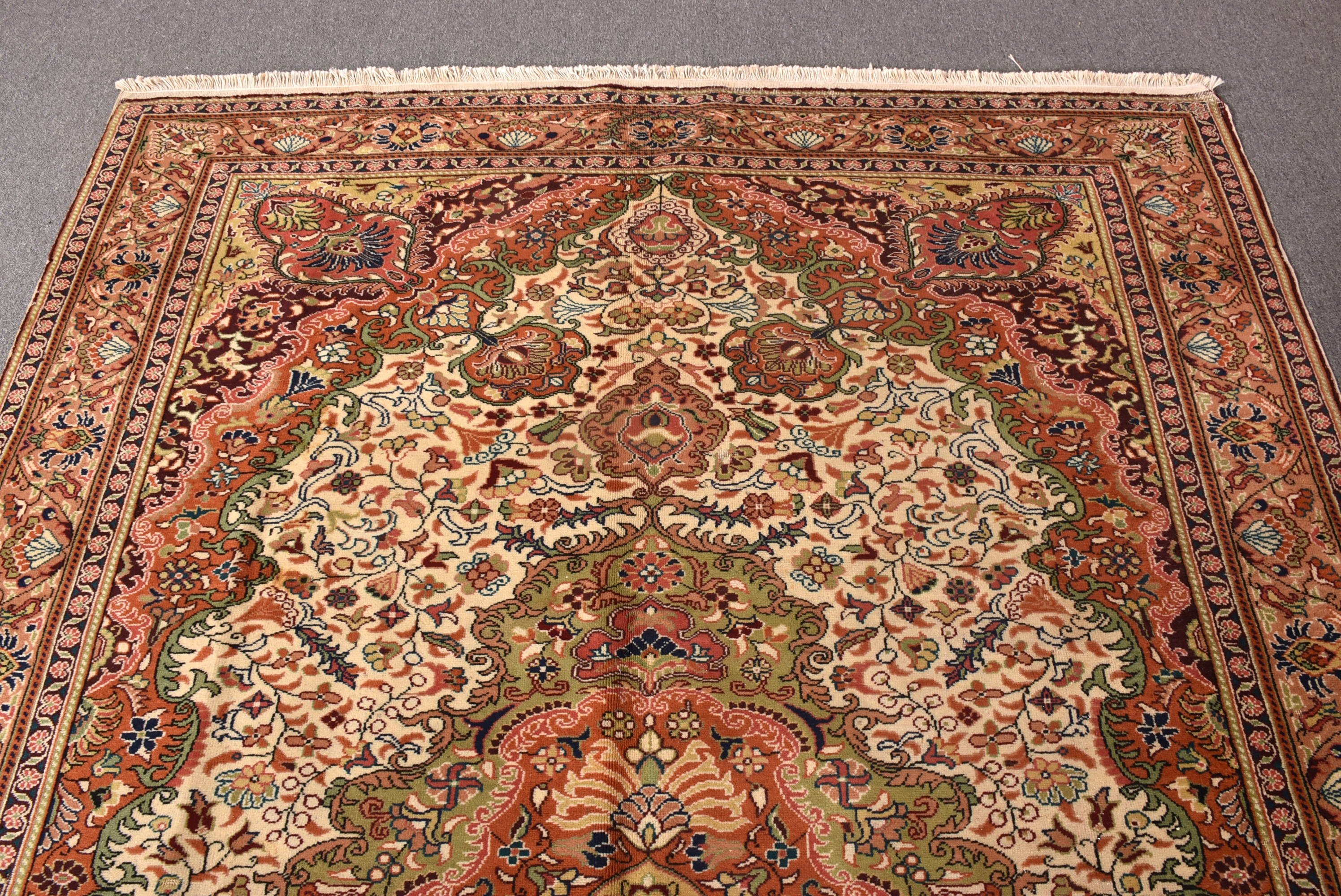 Salon Halıları, Antika Halılar, Türk Halıları, Yatak Odası Halısı, Estetik Halılar, Vintage Halı, 6.4x9.8 ft Büyük Halı, Turuncu Oushak Halıları, Oushak Halıları