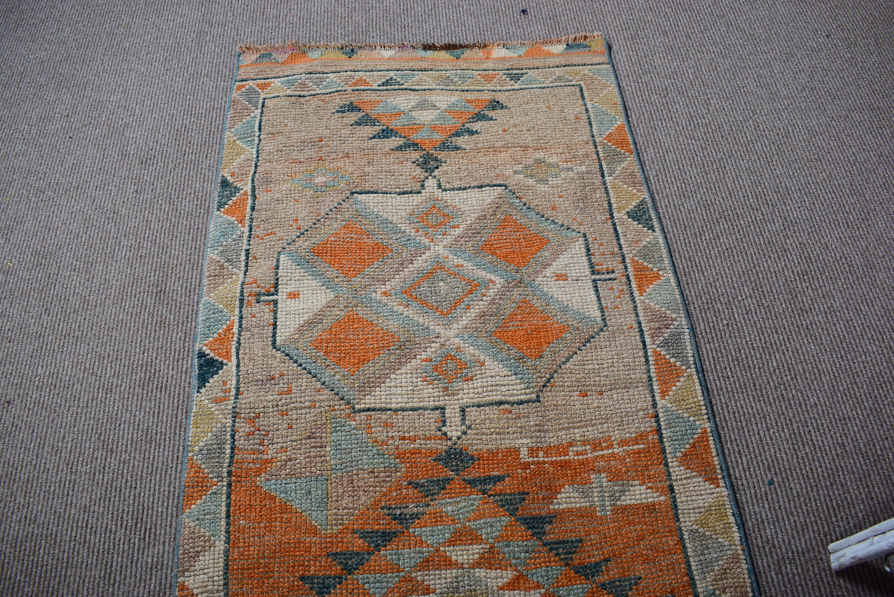 Exotic Rugs, Orange Oushak Rugs, 2.7x12.5 ft Runner Rug, Rugs for Runner, Anatolian Rug, Hallway Rug, Turkish Rug, Luxury Rug, Vintage Rugs