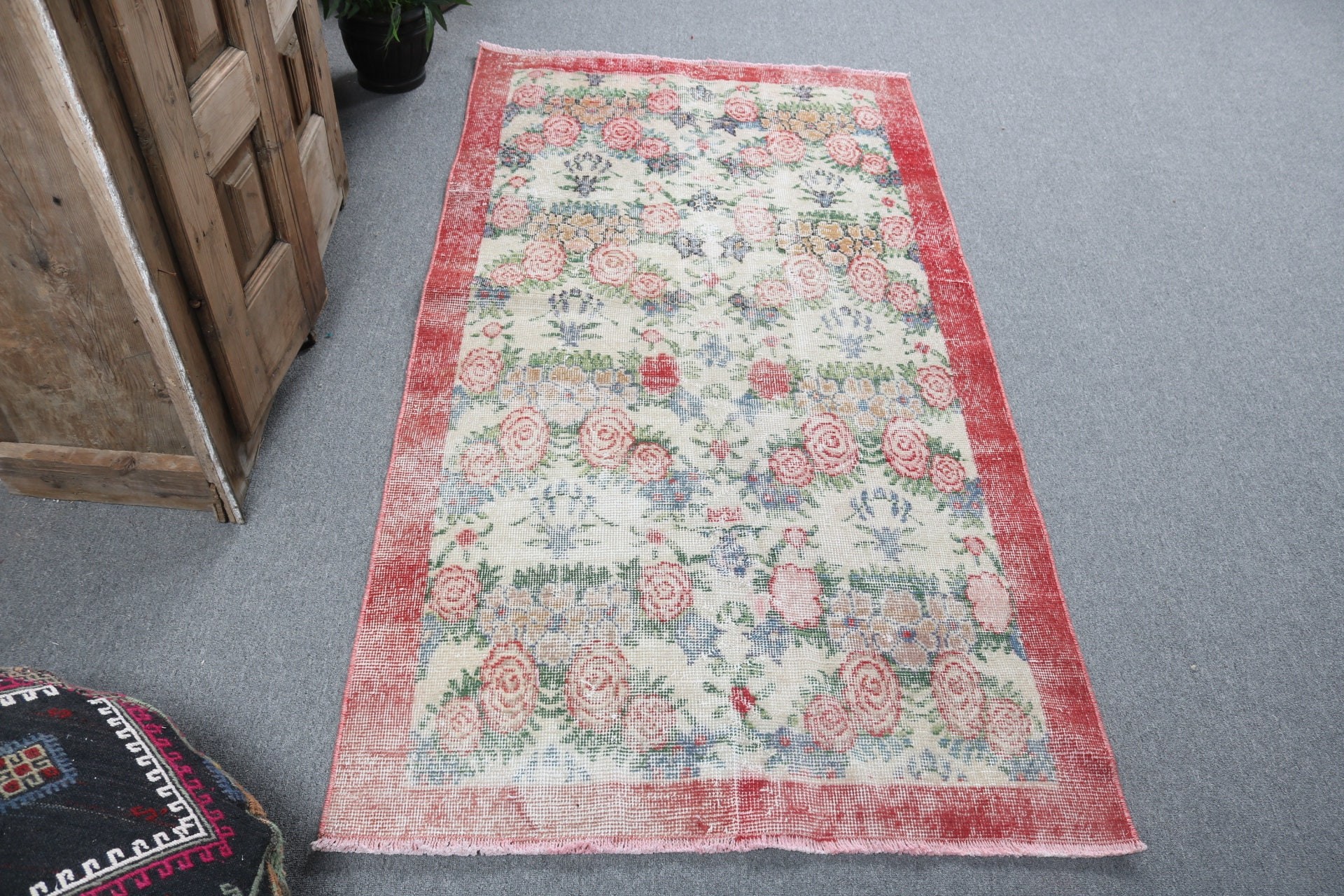 Green Floor Rug, Luxury Rugs, Decorative Rugs, Turkish Rugs, Bedroom Rug, Flatweave Rugs, Vintage Rugs, Modern Rugs, 3.3x6.3 ft Accent Rug