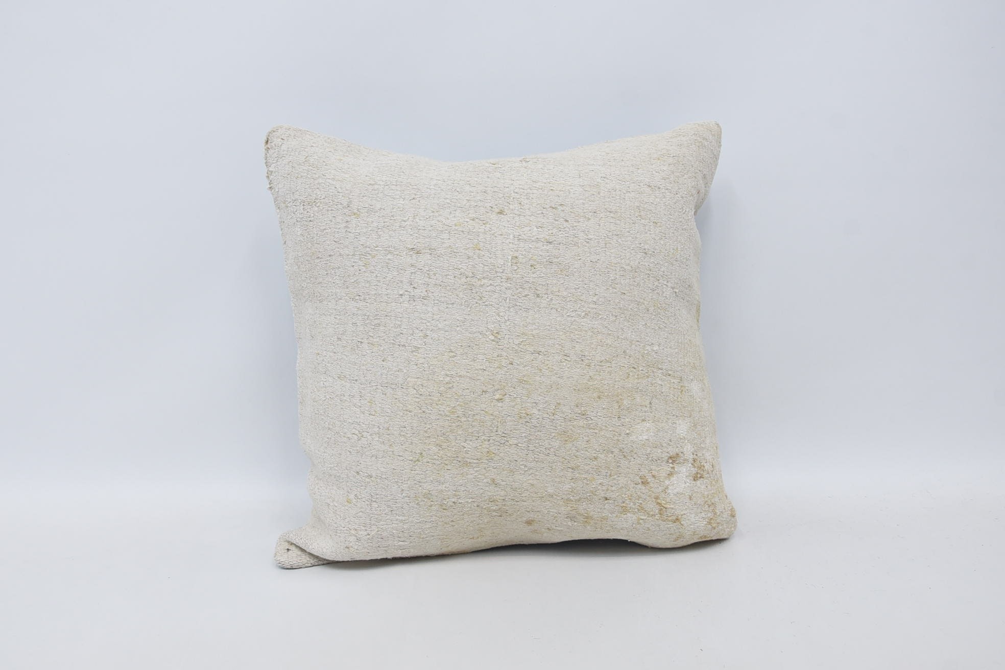 Patio Cushion Case, Vintage Pillow, Outdoor Bolster Pillow Case, Turkish Pillow, Throw Kilim Pillow, 18"x18" White Cushion Case