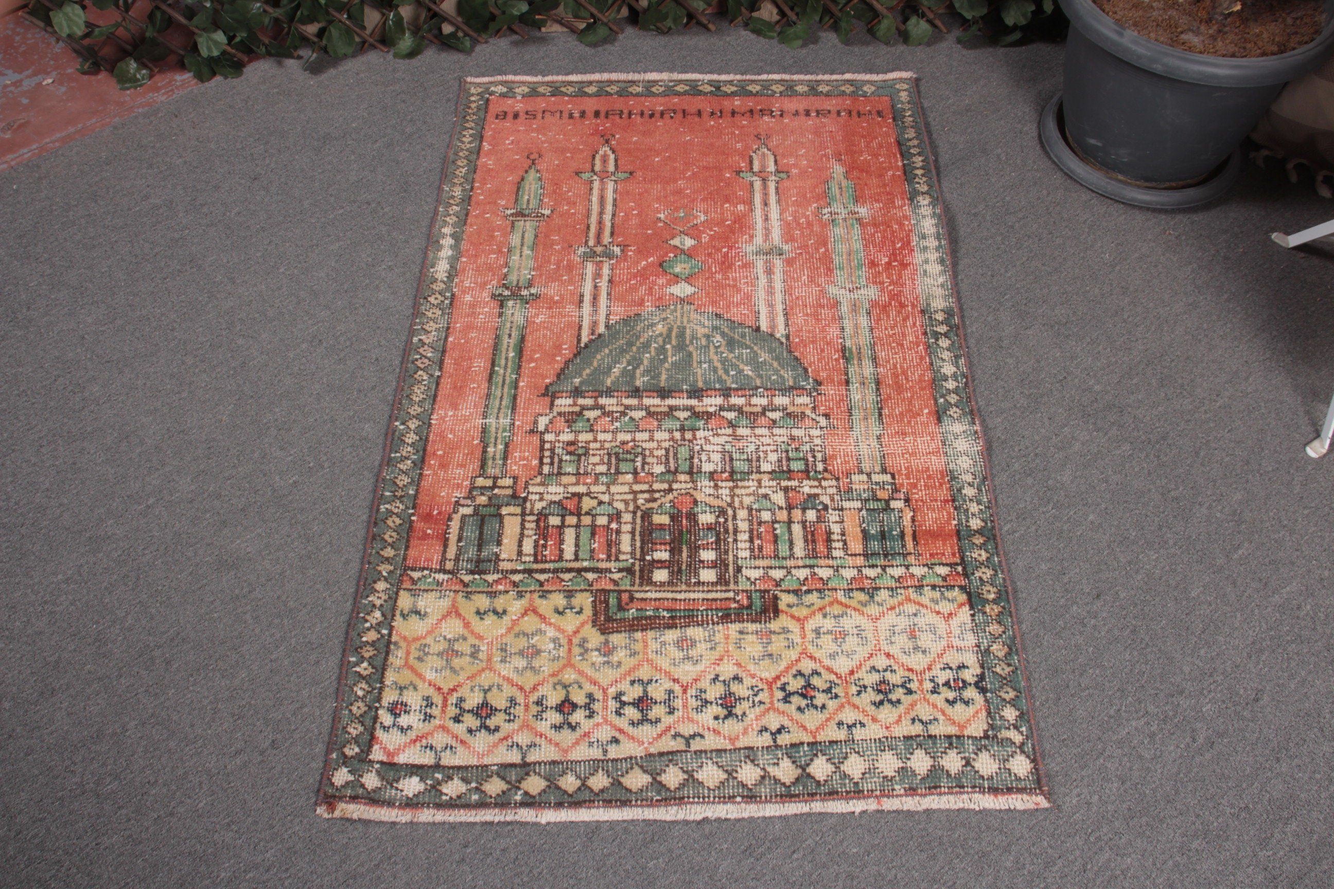 Anadolu Halısı, Kırmızı Antika Halılar, 2.6x4.1 ft Küçük Halı, Ev Dekorasyonu Halıları, Duvara Asılı Halı, Vintage Halılar, Soluk Halı, Mutfak Halısı, Türk Halıları