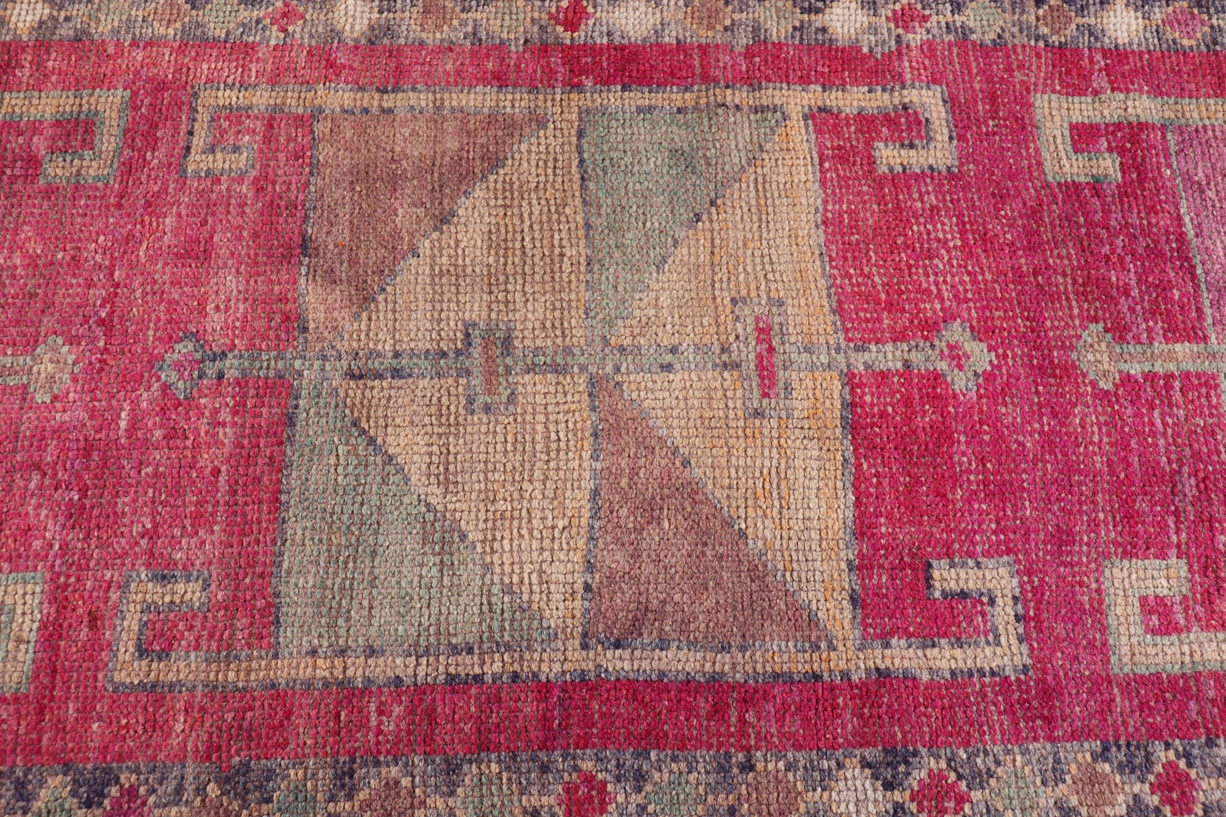 Pink Wool Rug, Oushak Rug, Stair Rugs, Rugs for Kitchen, 3x8.6 ft Runner Rugs, Vintage Rugs, Turkish Rug, Antique Rug, Corridor Rug