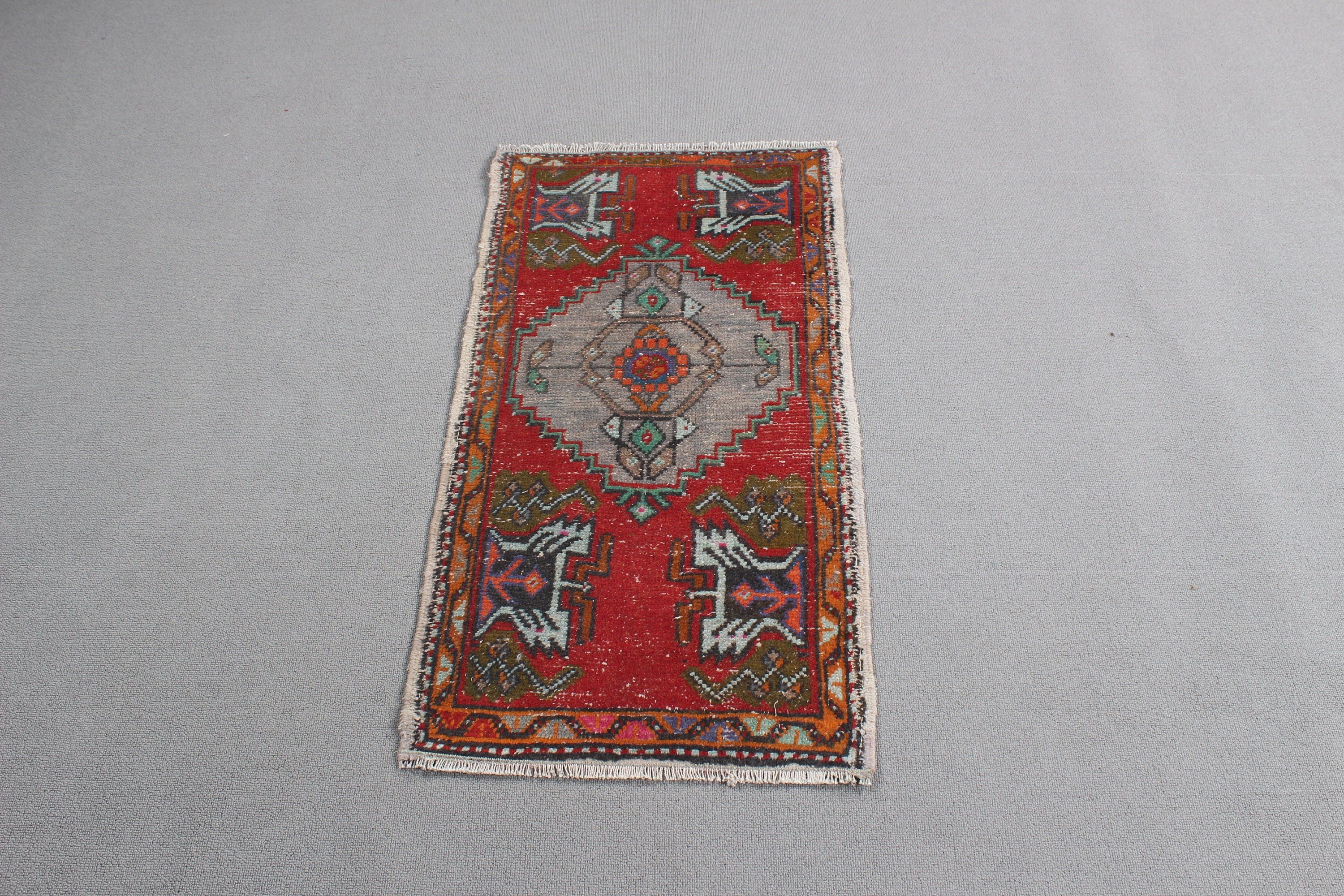 Yatak Odası Halısı, Boho Halıları, Küçük Alan Halıları, Mutfak Halıları, Kırmızı El Dokuma Halı, Vintage Halı, Mutfak Halısı, 1.6x3 ft Küçük Halılar, Türk Halıları