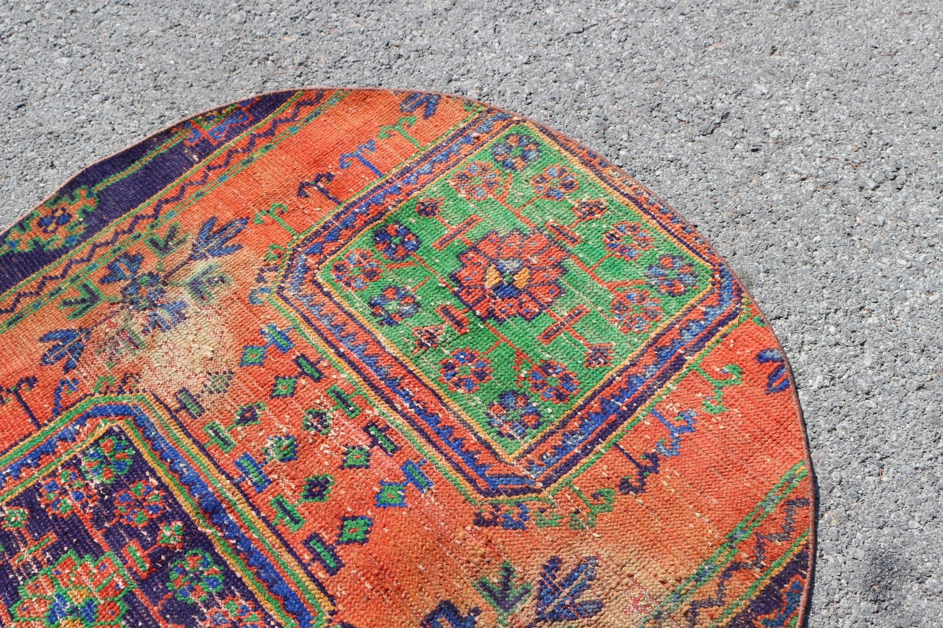 Oriental Rug, Orange Oriental Rugs, Art Rugs, Turkish Rugs, Bedroom Rug, Vintage Rug, Nursery Rug, Antique Rug, 3.7x3.6 ft Small Rug