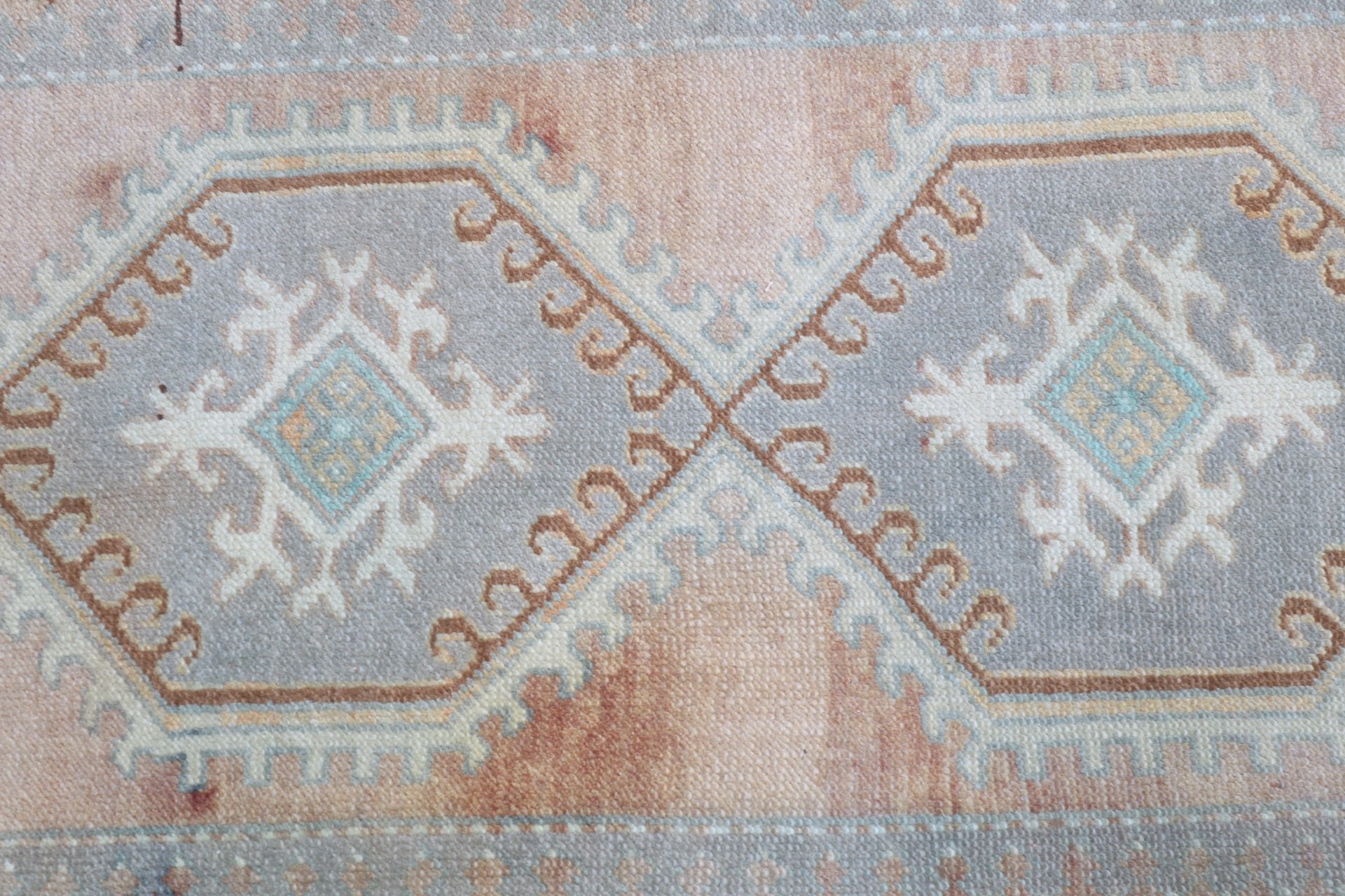 Wall Hanging Rug, Geometric Rug, Aesthetic Rug, Car Mat Rug, Antique Rug, Vintage Rugs, Turkish Rug, 1.6x3 ft Small Rug, Brown Kitchen Rug