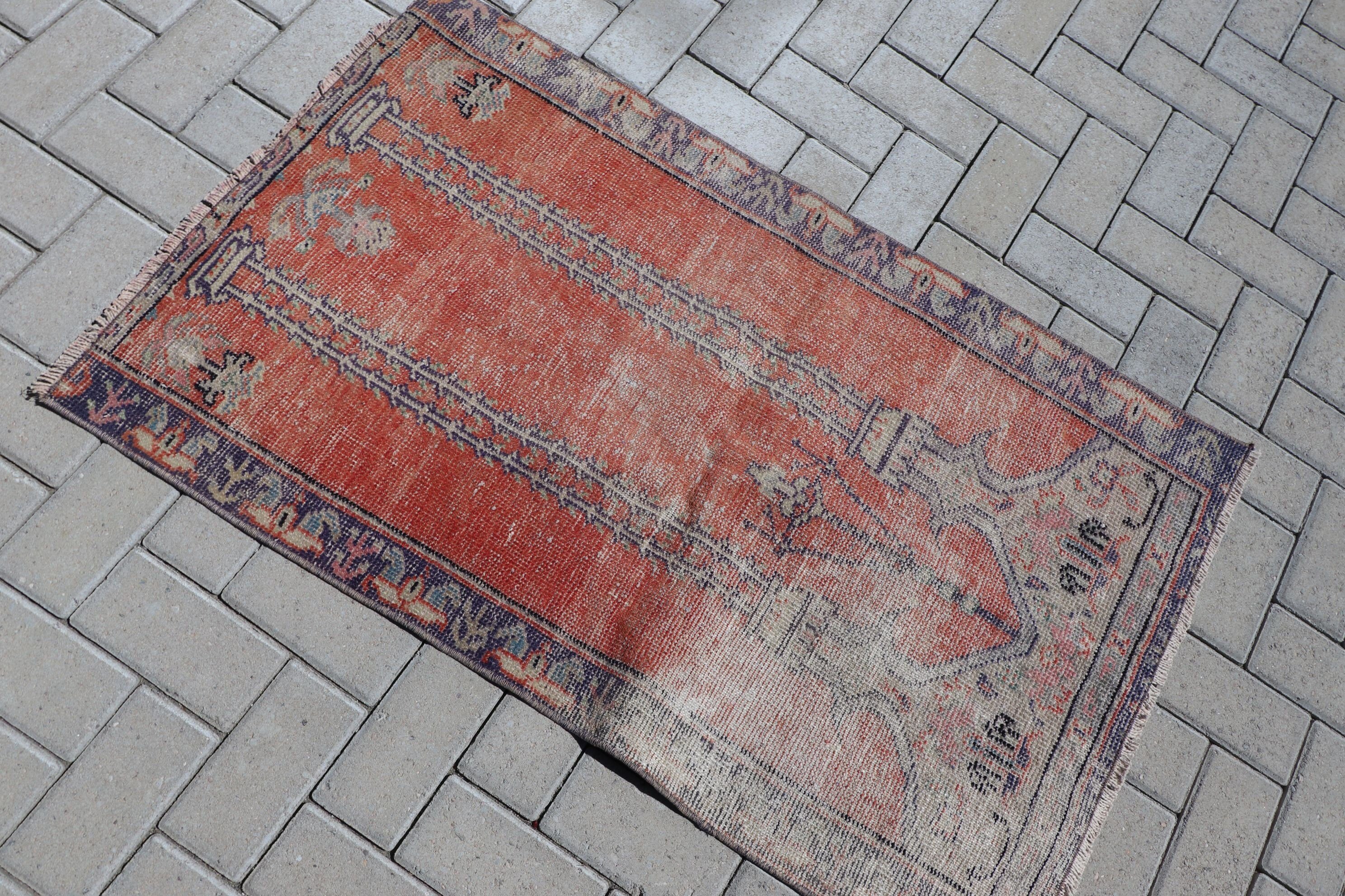 2.5x4 ft Small Rugs, Turkish Rug, Antique Rug, Entry Rug, Rugs for Wall Hanging, Nursery Rugs, Red Wool Rugs, Vintage Rugs