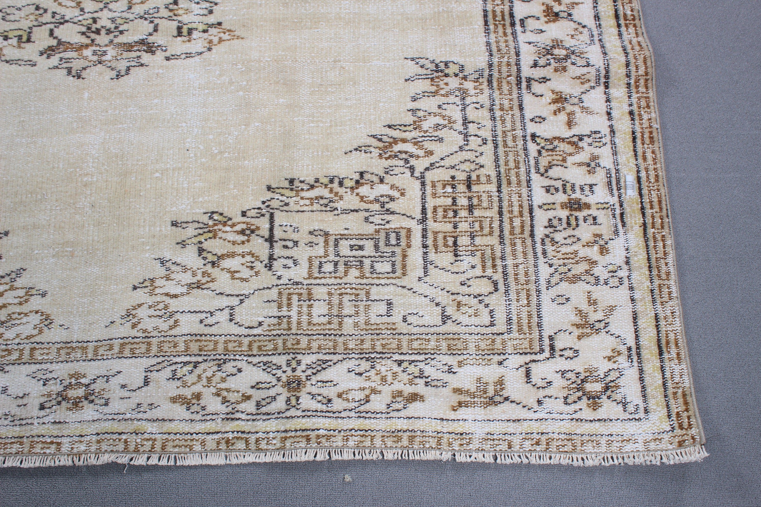 Luxury Rugs, Vintage Rug, Large Vintage Rugs, Turkish Rugs, Yellow Kitchen Rugs, 5.9x8.5 ft Large Rug, Living Room Rugs, Flatweave Rugs