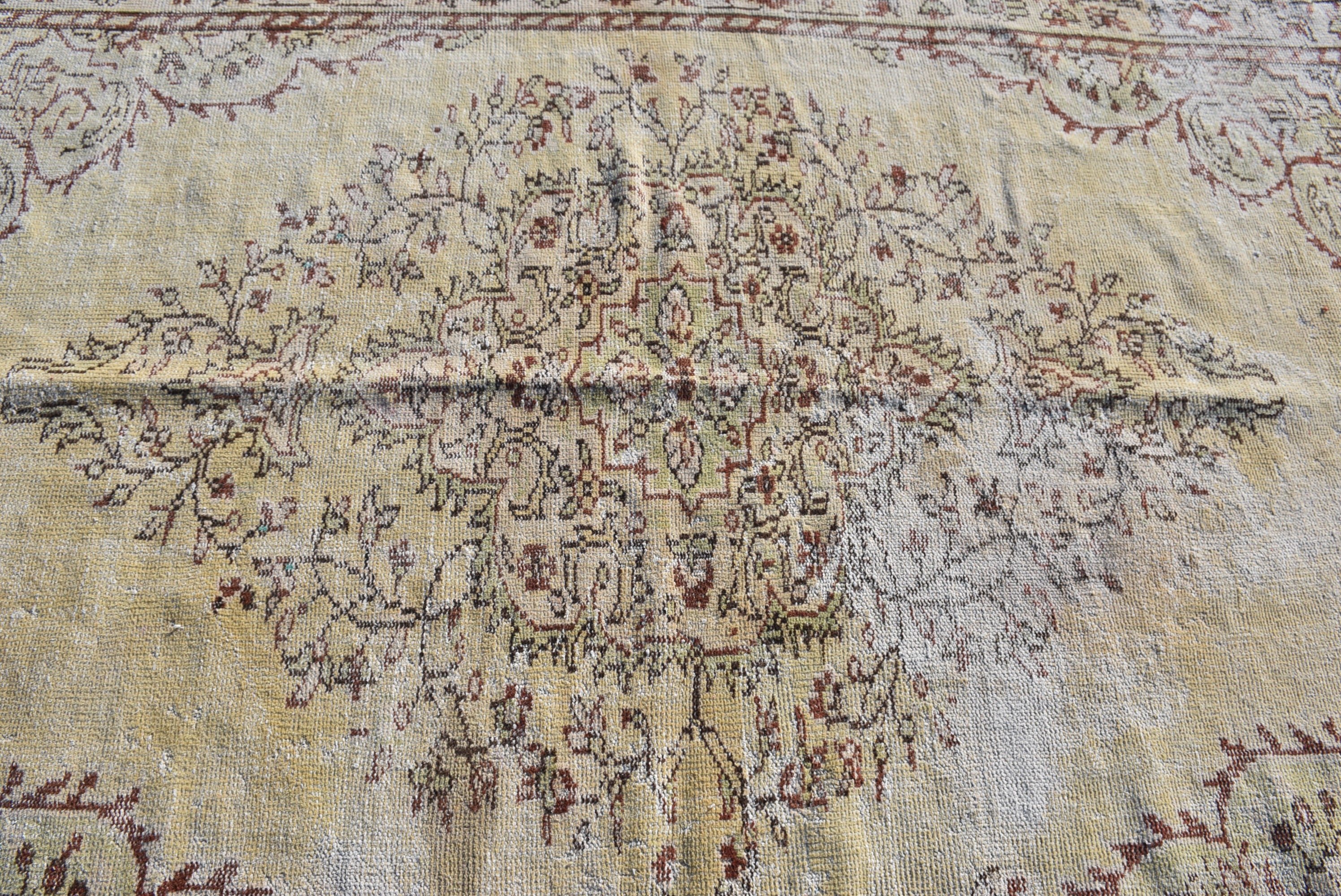 Sarı Yatak Odası Halısı, Anadolu Halısı, Ev Dekorasyonu Halısı, Yemek Odası Halısı, 5.8x9.4 ft Büyük Halı, Vintage Halı, Oturma Odası Halısı, Türk Halıları