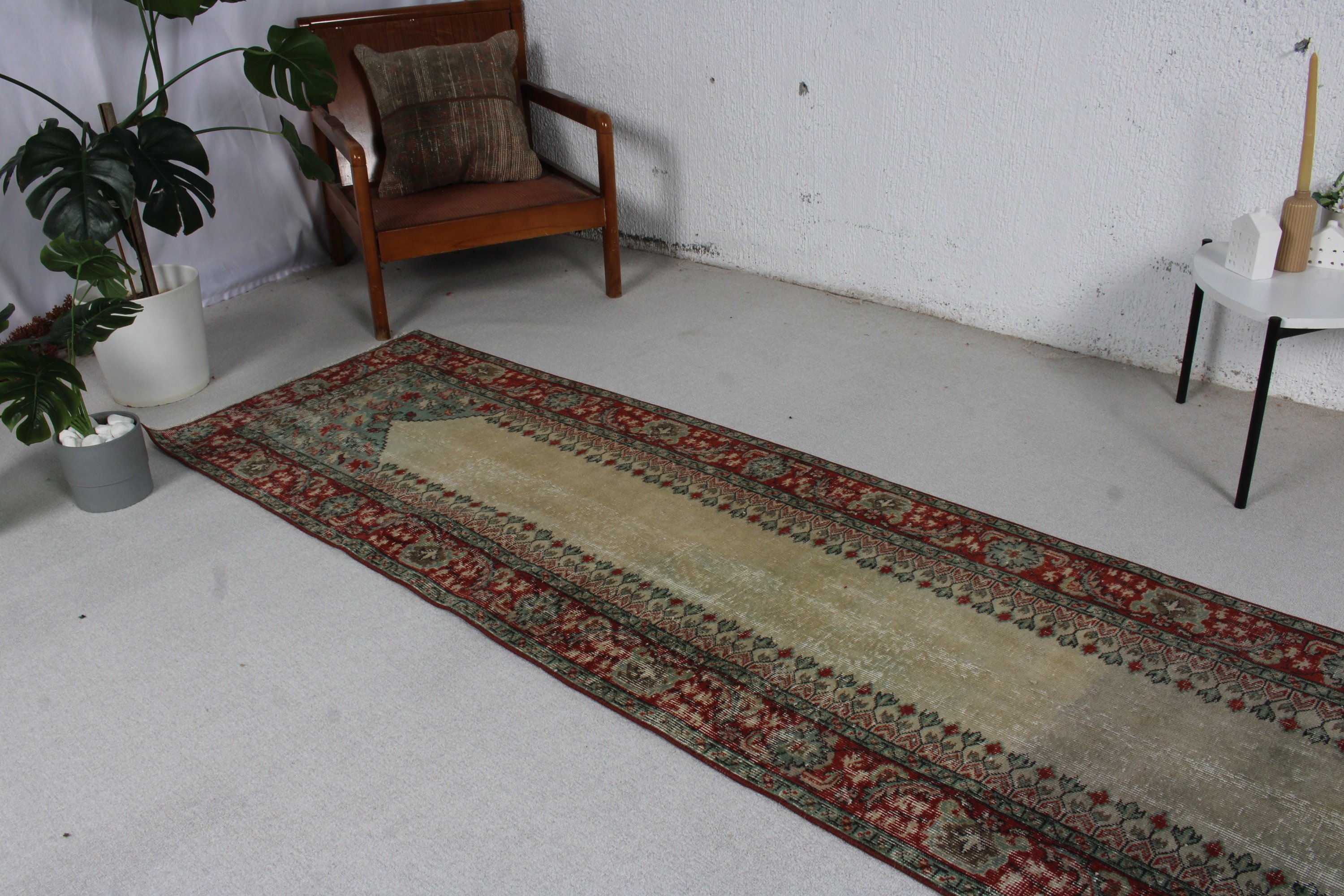 Uzun Yolluk Halıları, Ev Dekorasyonu Halıları, Kırmızı Düz ​​Dokuma Halı, 2.7x12.5 ft Runner Halısı, Yün Halısı, Vintage Runner Halıları, Türk Halıları, Vintage Halılar