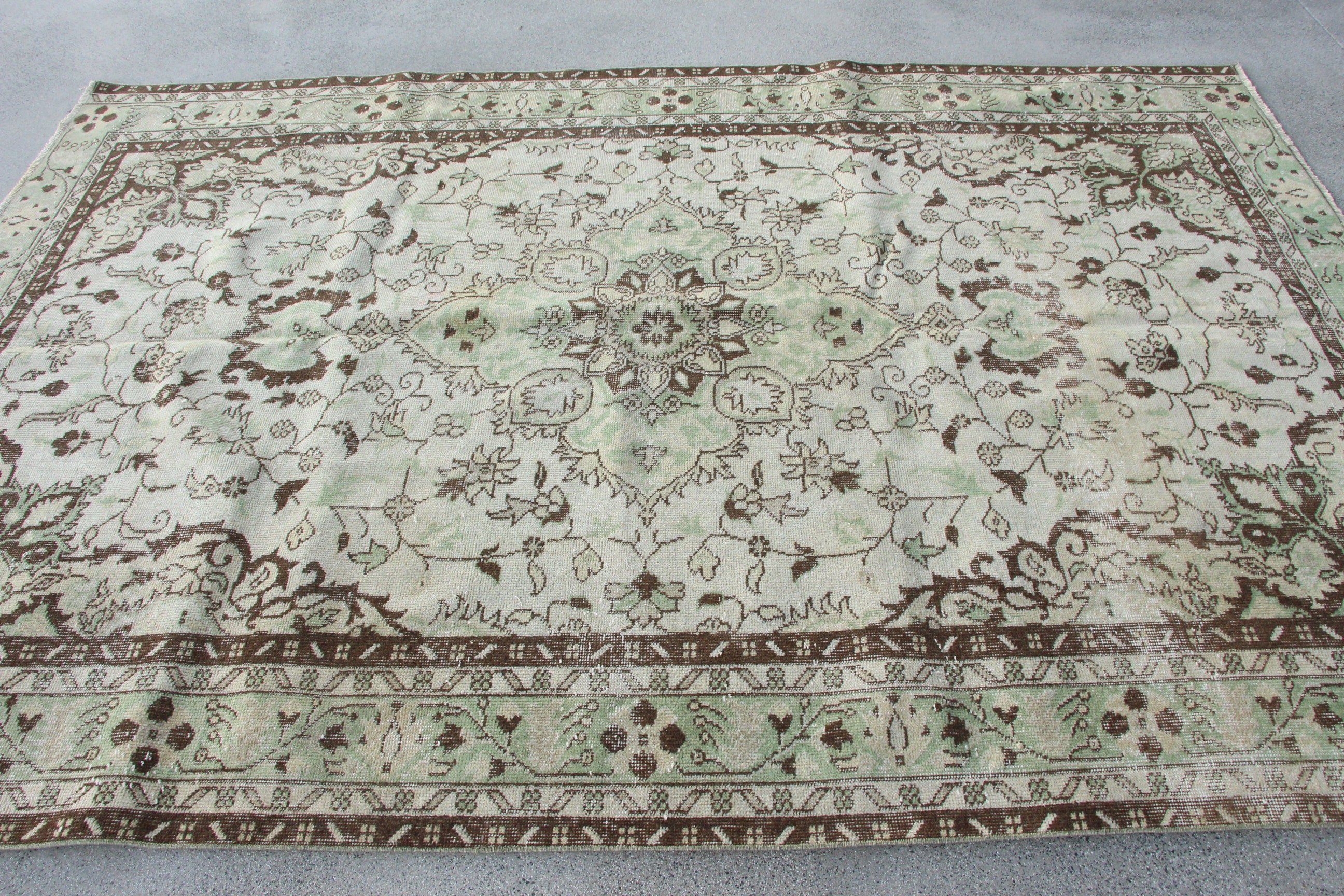 Vintage Halı, Türk Halısı, Oturma Odası Halıları, Bohem Halısı, Yatak Odası Halıları, Bej El Dokuma Halısı, Lüks Halılar, Boho Halısı, 6.1x9.2 ft Büyük Halı