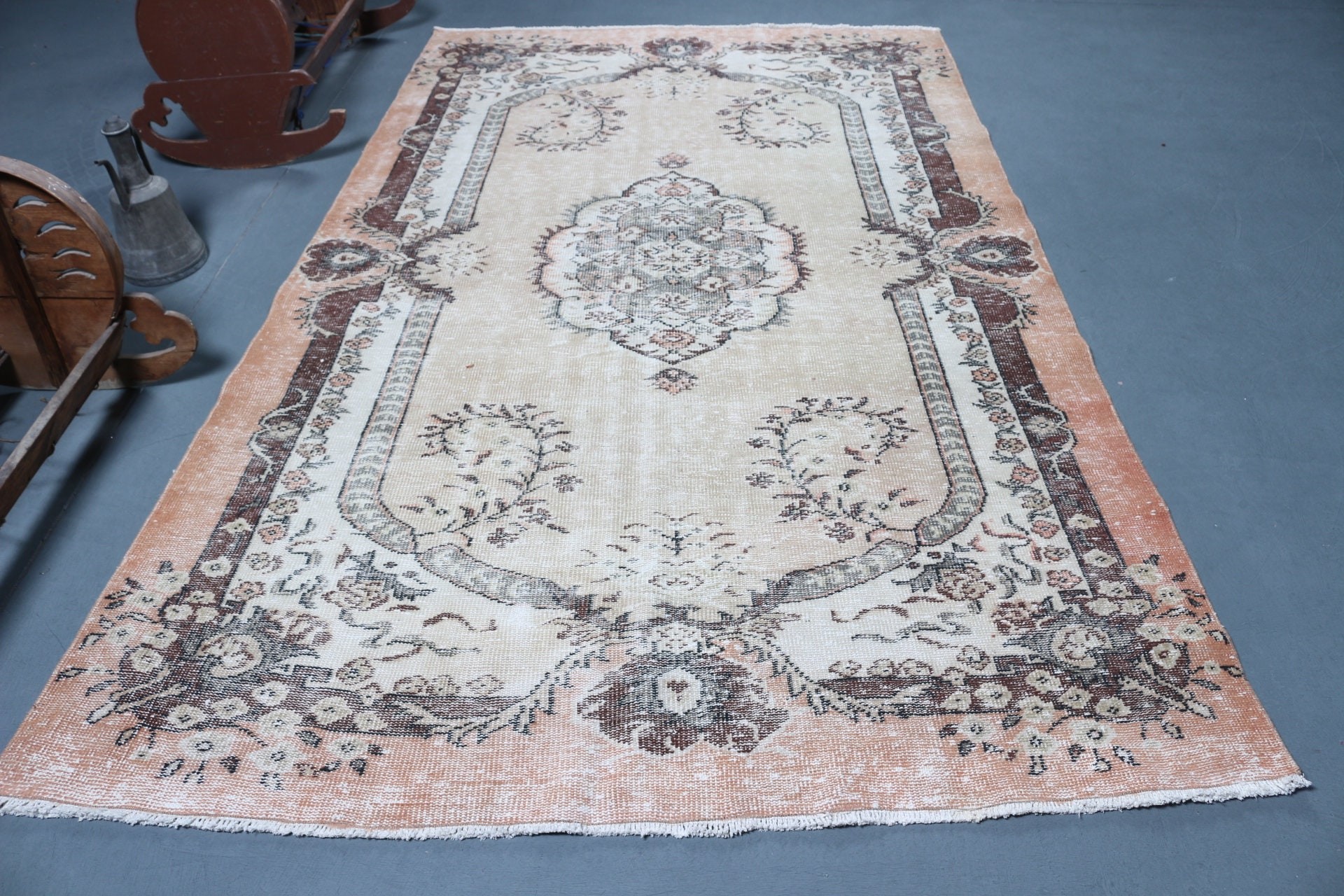 Salon Rugs, Floor Rug, Living Room Rugs, Turkish Rug, 5.5x9.3 ft Large Rug, Muted Rug, Beige Moroccan Rug, Kitchen Rug, Vintage Rugs