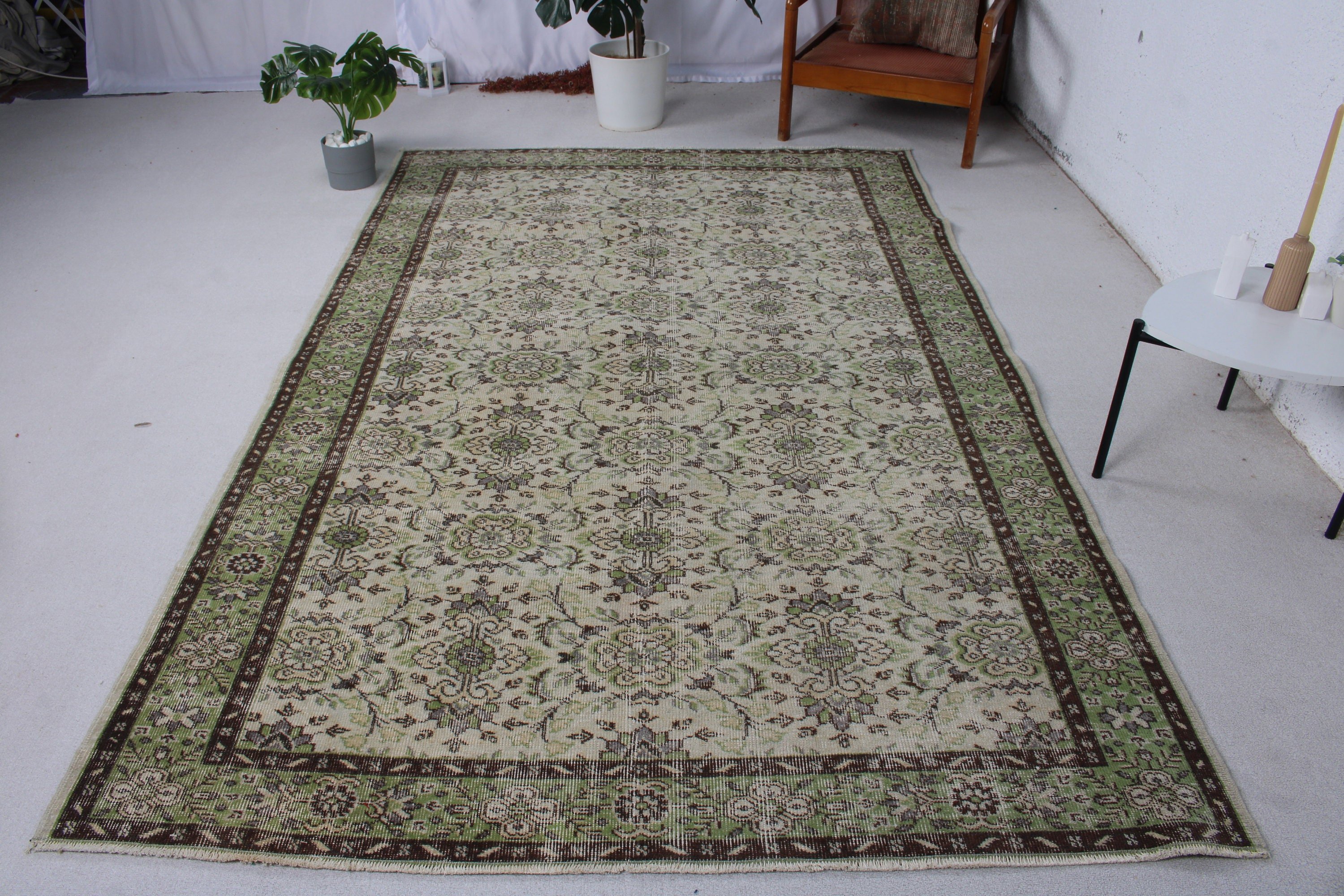 Türk Halıları, Kahverengi Zemin Halısı, Yer Halıları, Salon Halısı, Geometrik Halı, Vintage Halılar, Büyük Boho Halıları, 5.7x8.9 ft Büyük Halı, Aztek Halıları