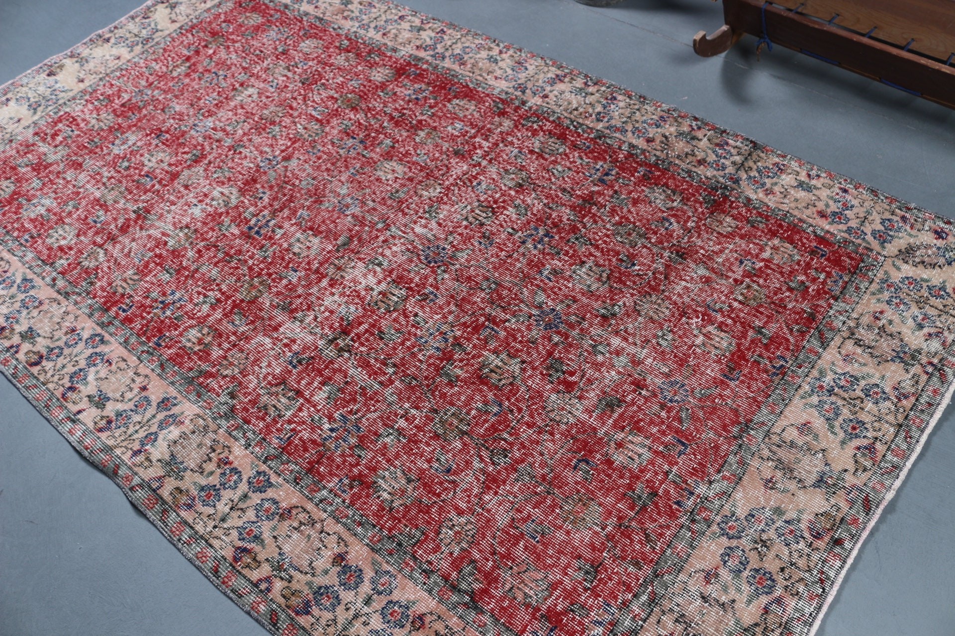 Antika Halı, Kırmızı Oryantal Halılar, Vintage Halı, Yatak Odası Halısı, 5x8,5 ft Büyük Halılar, Yemek Odası Halıları, Salon Halısı, Türk Halısı, Yer Halıları