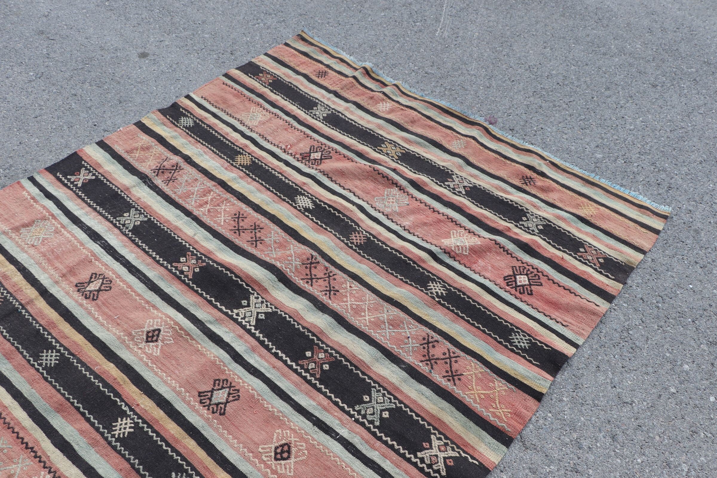 Turkish Rugs, Living Room Rug, Dining Room Rug, Kilim, Home Decor Rug, 5.4x10.9 ft Large Rug, Vintage Rug, Oushak Rugs, Bronze Floor Rugs