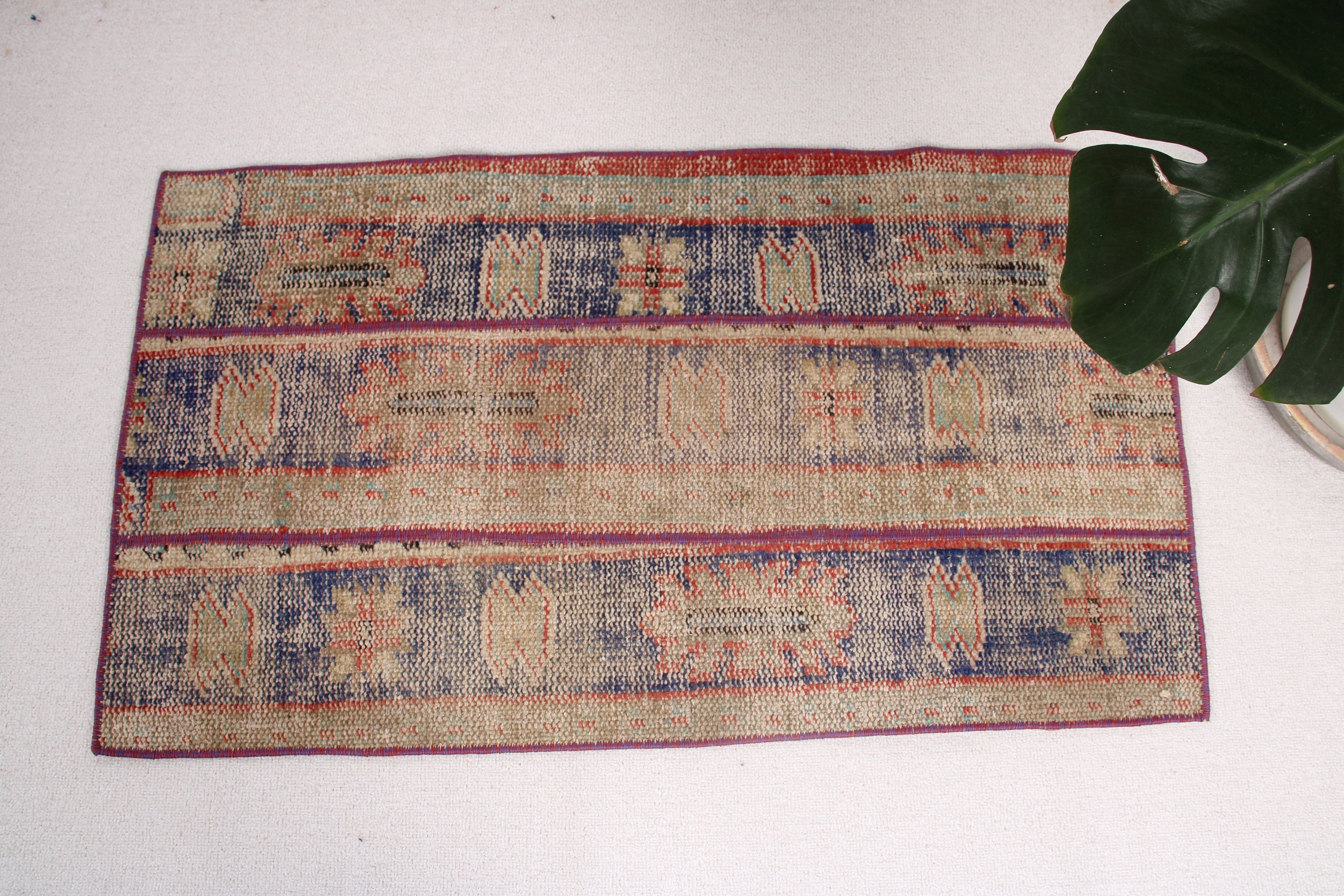 1.8x3.2 ft Küçük Halı, Vintage Halı, Mutfak Halıları, Mavi Yün Halı, Havalı Halılar, Duvara Asılı Halılar, Türk Halıları, Oushak Halısı, Araba Paspas Halıları