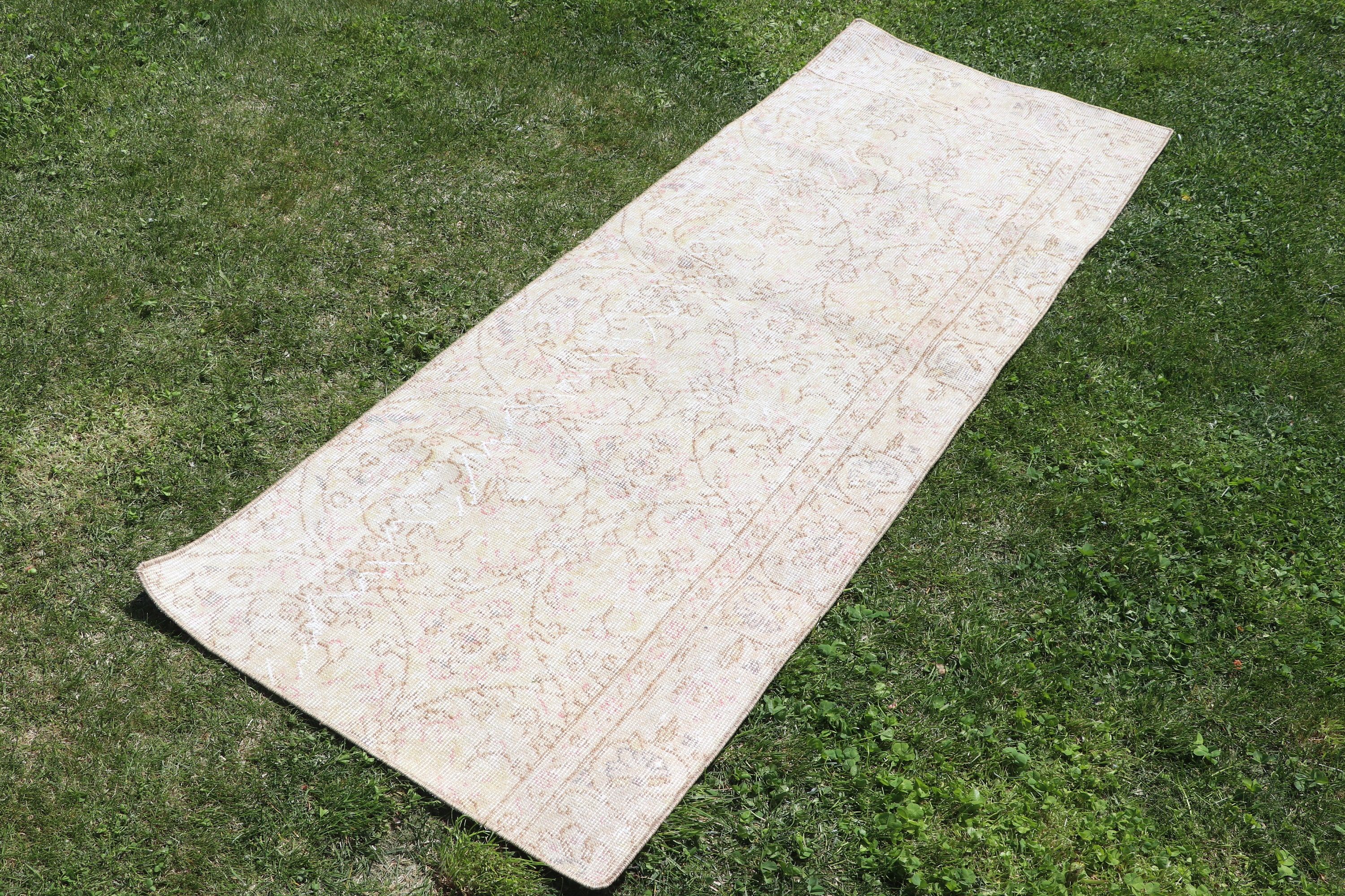 Vintage Runner Halı, Oryantal Halı, Yer Halısı, Boho Halıları, Merdiven Halıları, Türk Halısı, 2.3x6.3 ft Runner Halısı, Vintage Halılar, Bej Fas Halısı