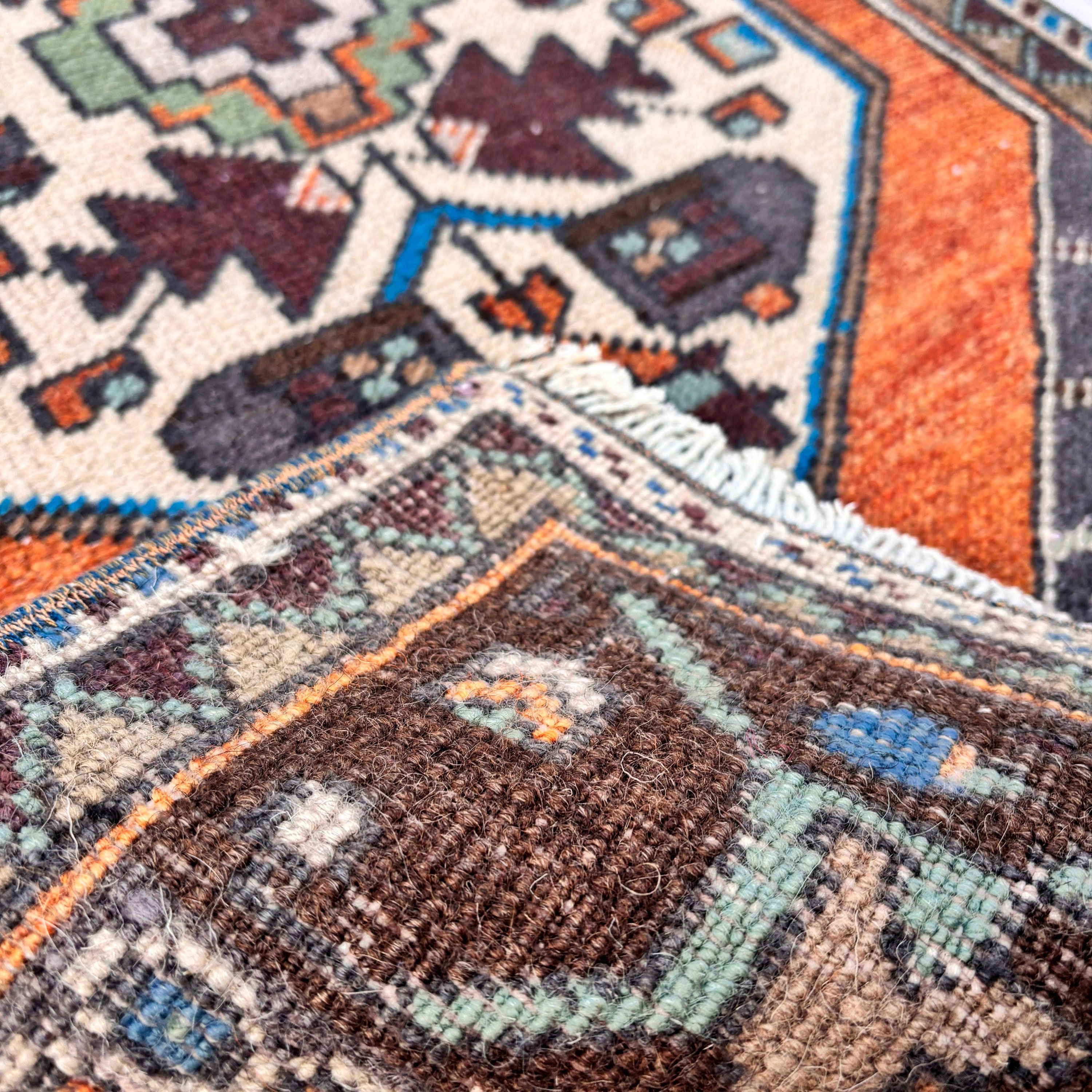 1.5x3 ft Küçük Halılar, Türk Halıları, El Dokuma Halılar, Paspas Halısı, Boho Halısı, Açıklama Halıları, Mor Nötr Halılar, Çocuk Halısı, Vintage Halılar