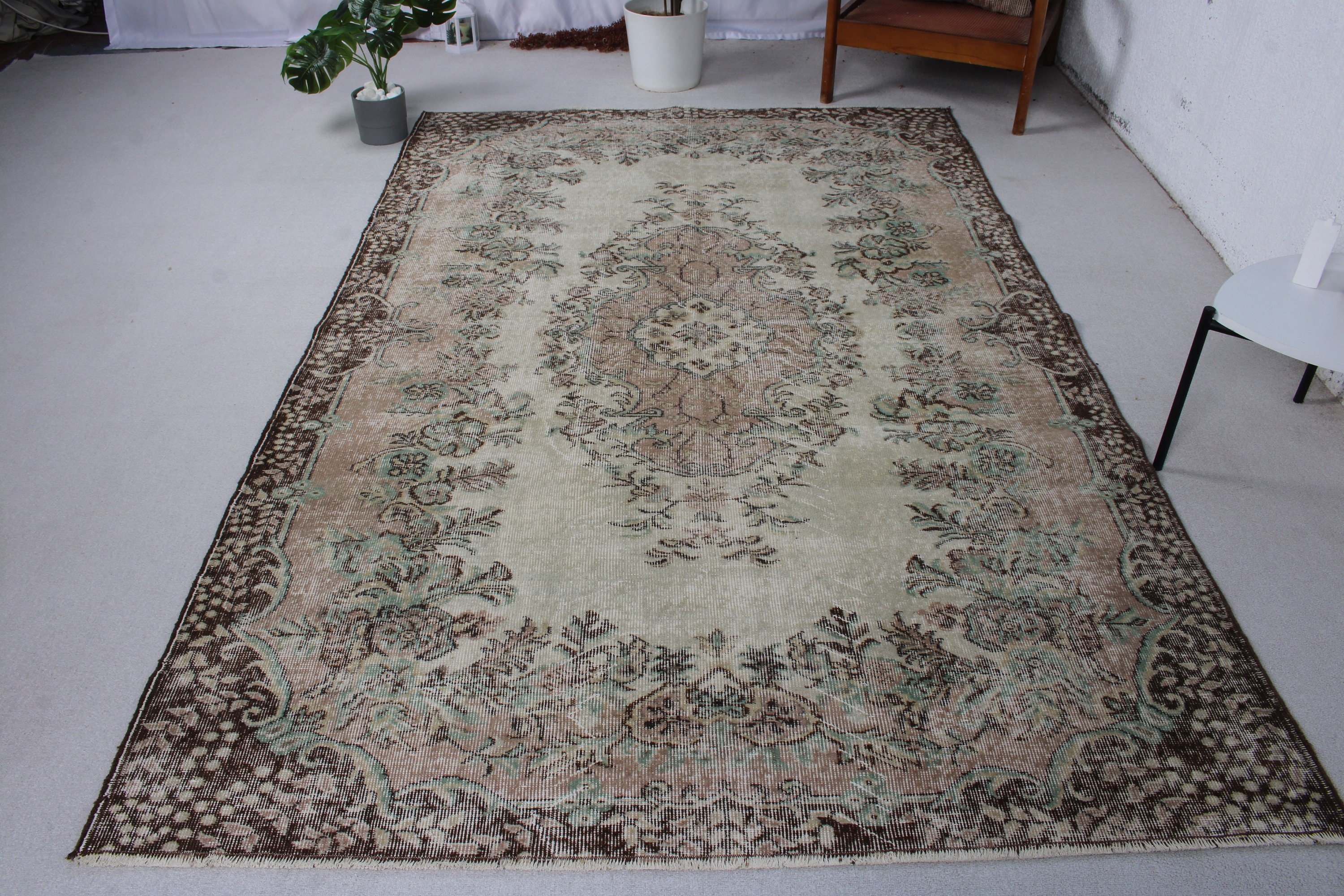 5.8x8.8 ft Büyük Halılar, Kahverengi Soğuk Halı, Oturma Odası Halıları, Vintage Halılar, Türk Halıları, Fas Halısı, Anadolu Halıları, Dış Mekan Halısı, Salon Halısı