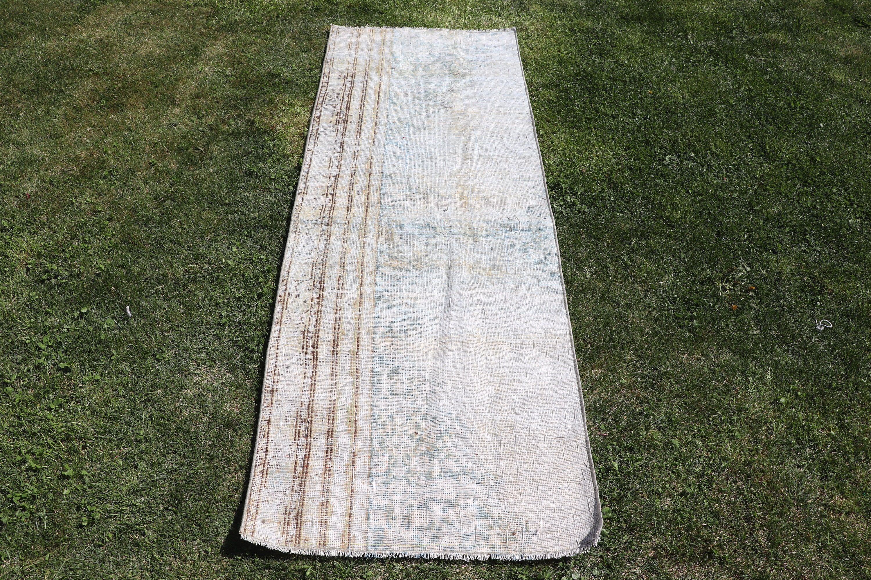 Uzun Yolluk Halısı, Nötr Halılar, Bej Fas Halıları, Yer Halıları, Vintage Halı, 2.2x6.3 ft Runner Halıları, Beni Ourain Runner Halıları, Türk Halıları