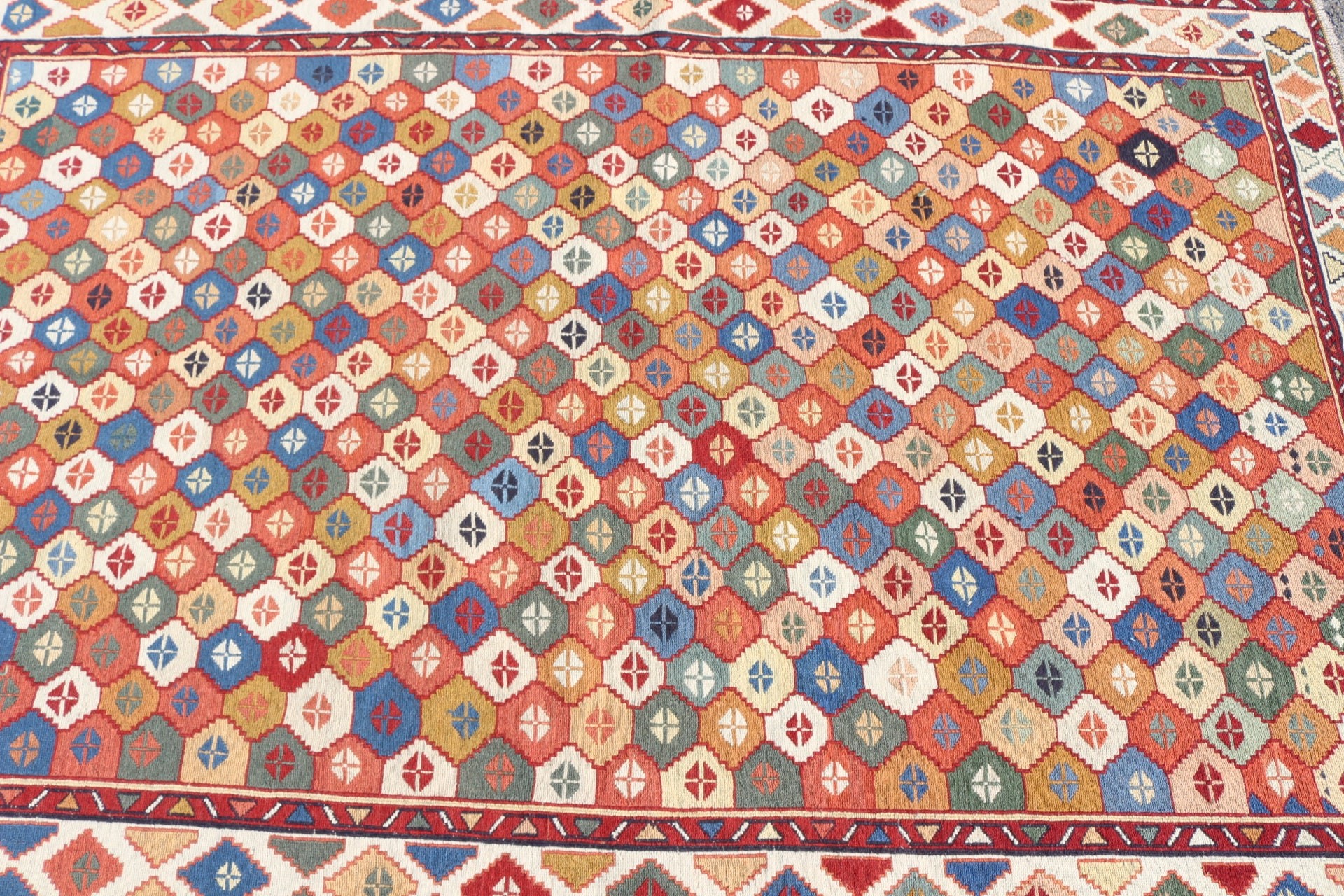 Vintage Halılar, Soğuk Halı, Türk Halıları, 4.1x6.2 ft Alan Halısı, Kilim, Mutfak Halıları, Yemek Odası Halıları, Bej Anadolu Halısı