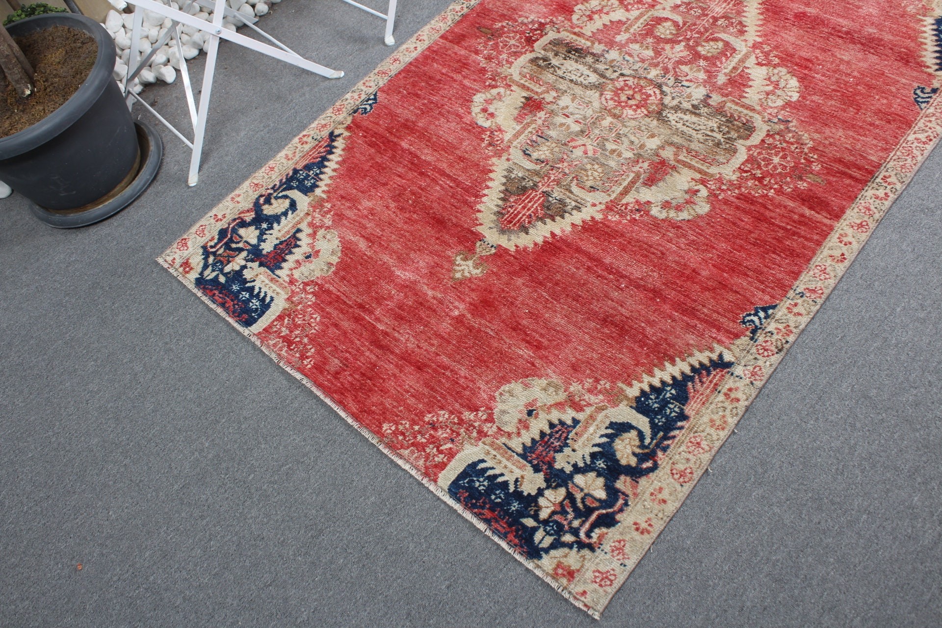 Vintage Rug, Turkish Rug, Nursery Rug, 3.6x5.4 ft Accent Rug, Red Bedroom Rug, Eclectic Rug, Floor Rug, Rugs for Entry